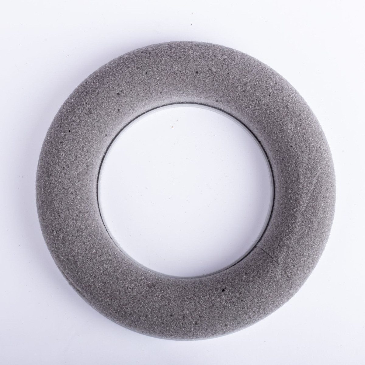 artplants Bastelmoos Steckschaum Ring AMEB, mit Kunststoffunterlage, grau, Ø 20 cm