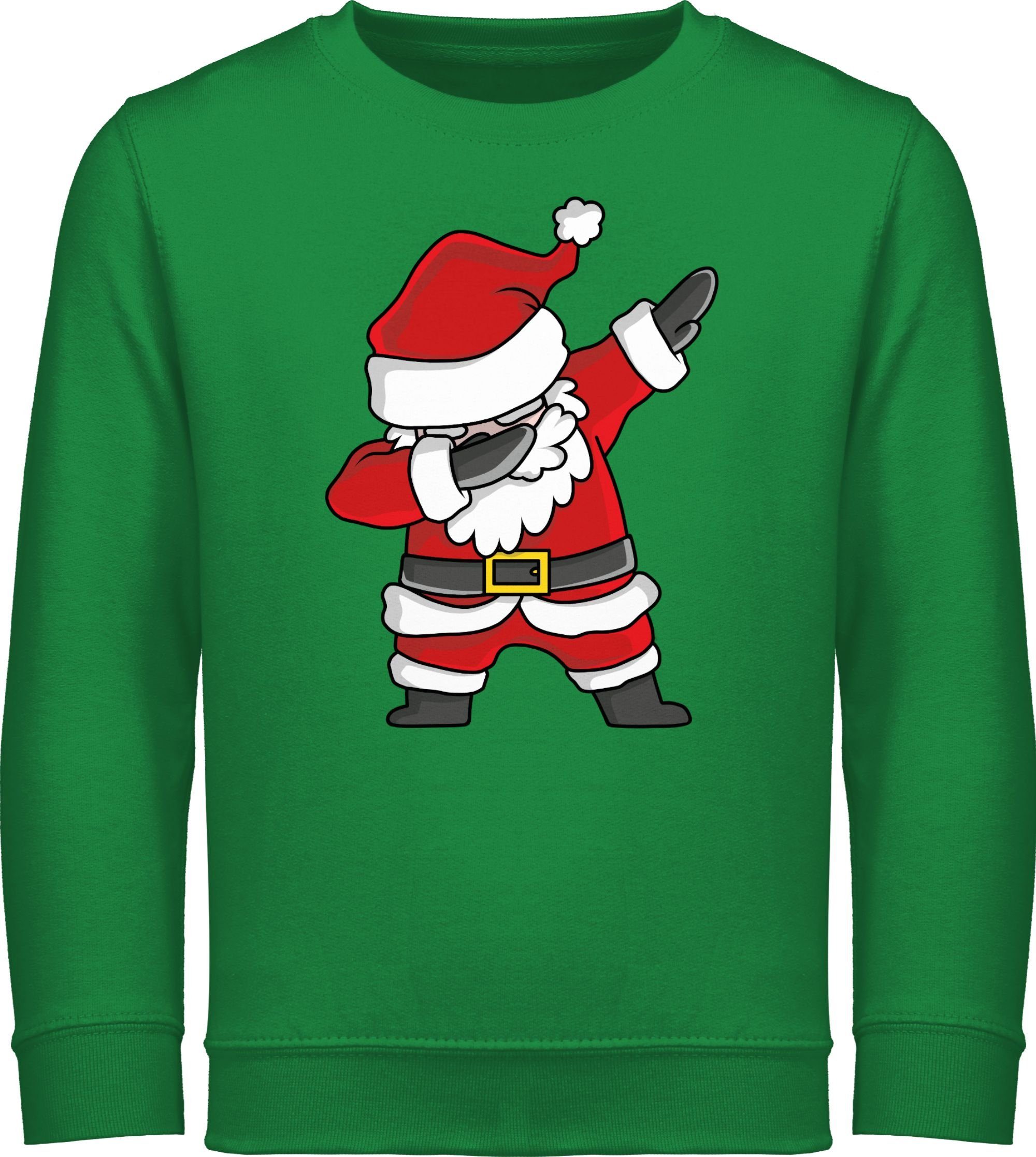 Shirtracer Sweatshirt Dabbing Weihnachtsmann Weihnachten Kleidung Kinder 1 Grün