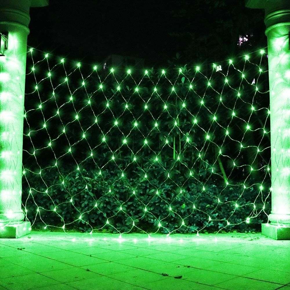 Stecker 8 LED Lichternetz,Lichterkette Lichtervorhang mit Modi Weihnachten mit für Timer, Deko MUPOO Fernbedienung Netz Grün LED-Lichternetz 200-flammig, Lichtketten Zimmer