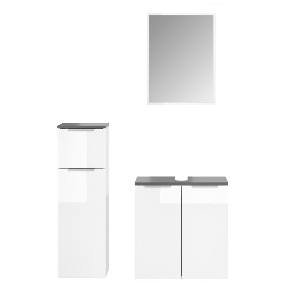 Vicco Badmöbel-Set Otis, Weiß, 3 Teile, günstig online kaufen