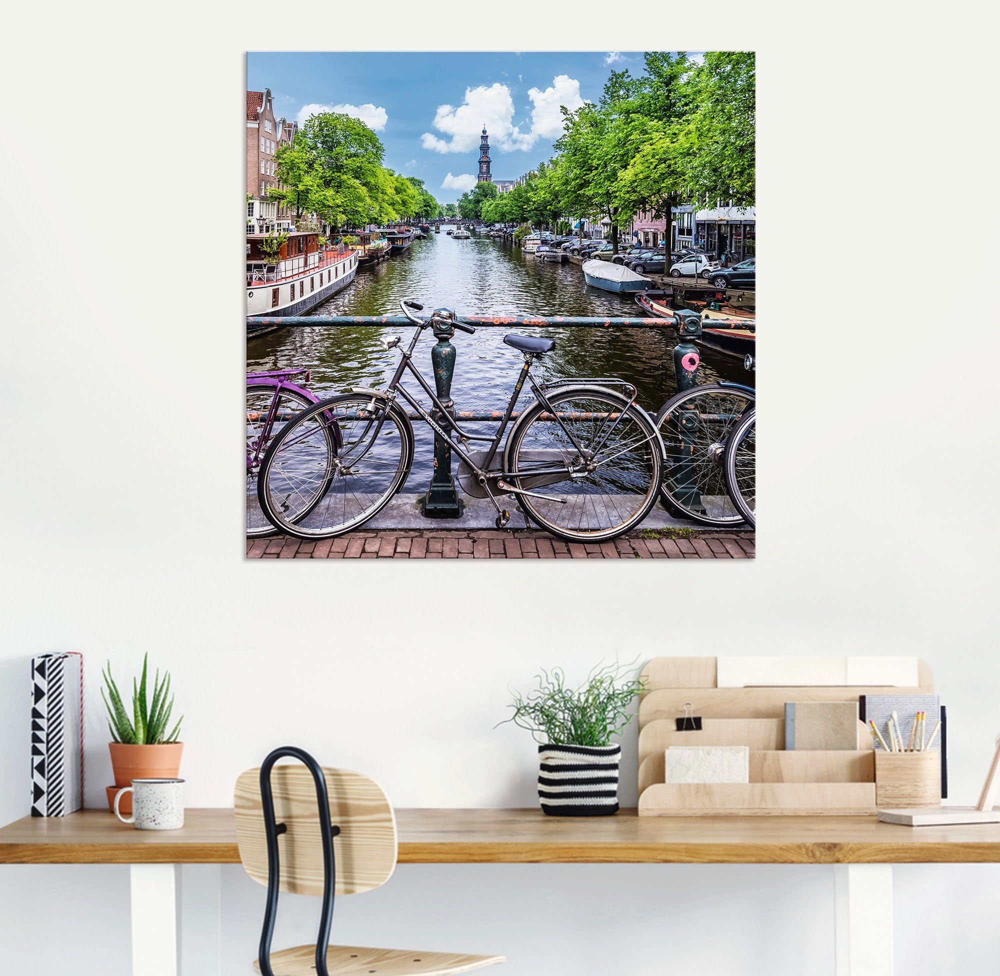 Wandbild Amsterdam, als Amsterdam Wandaufkleber Größen Poster oder versch. Artland Alubild, in St), (1 Typisch Leinwandbild,