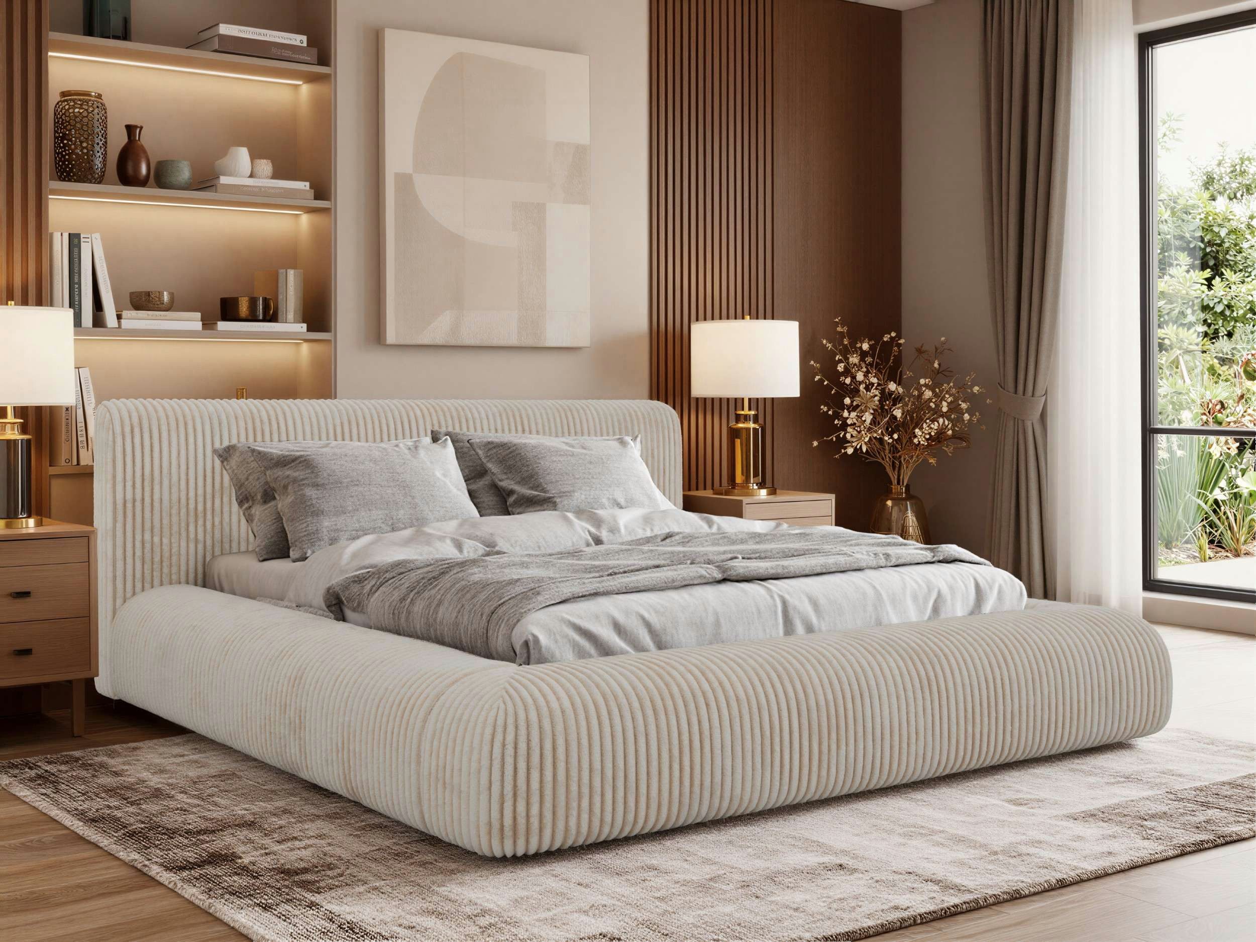 MKS MÖBEL Polsterbett TILBEA Classic (Set, Doppelbett mit Bettkasten & Lattenrost, wahlweise ohne/mit Matratze), Bettkasten, Gasdruckfedern, Metall-Hebeautomat, Kopfteil