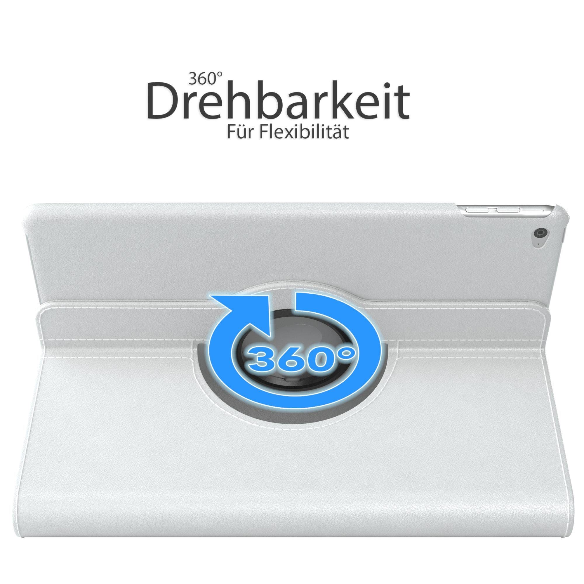 EAZY CASE Tablet-Hülle Rotation Case für Apple iPad Air 2 9,7 Zoll, Tablet Schutzhülle kratzfest stoßfest drehbar 360 Grad Weiß