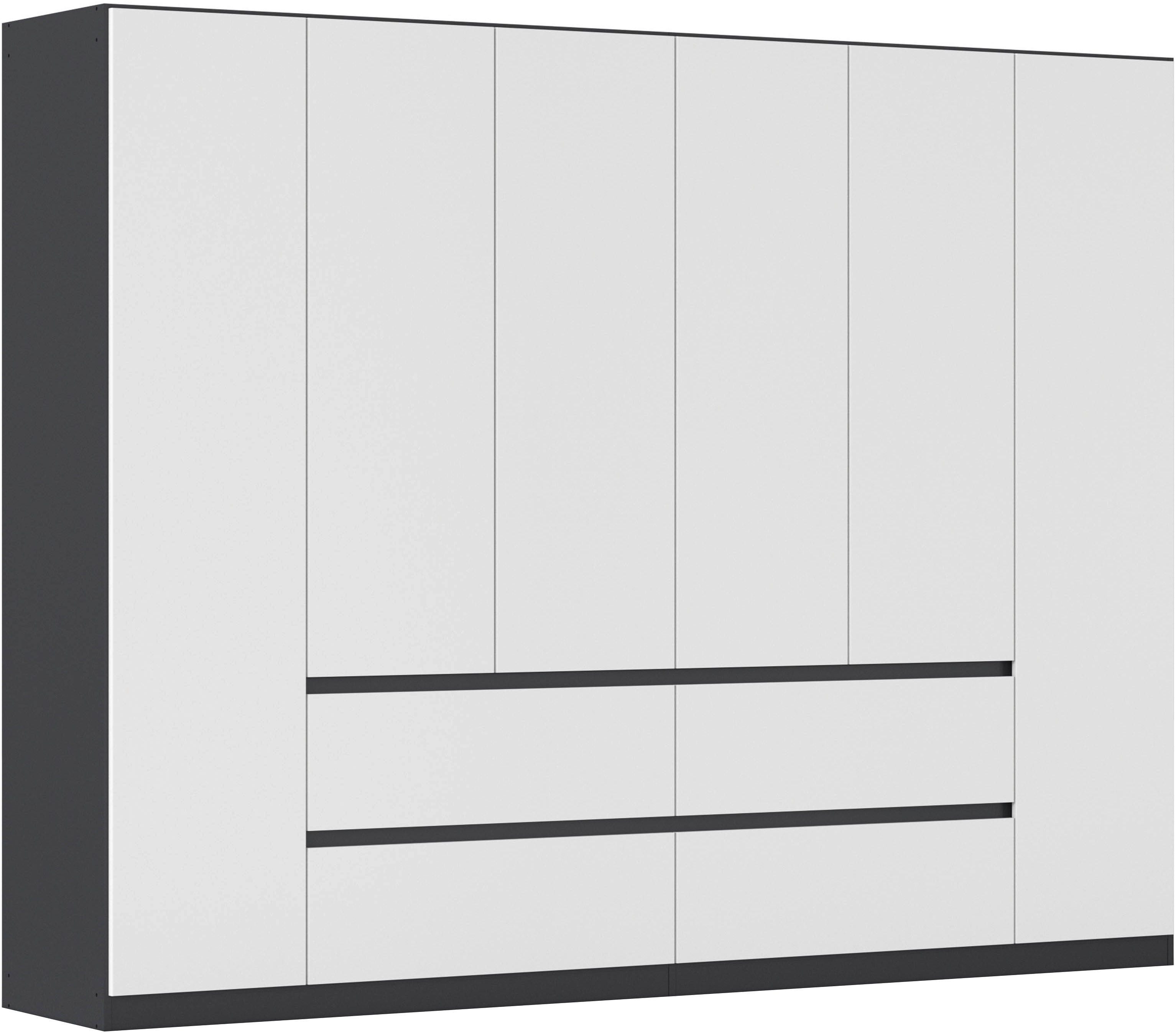 rauch Drehtürenschrank Mehrzweckschrank Aktenschrank Mietswohnung Garderobe MAINZ 271cm breit (3 verschiedene Ausstattungen BASIC/CLASSIC/PREMIUM (inkl. SOFT-CLOSE) grifflose Front, Außentüren mit Push-to-Open Funktion MADE IN GERMANY