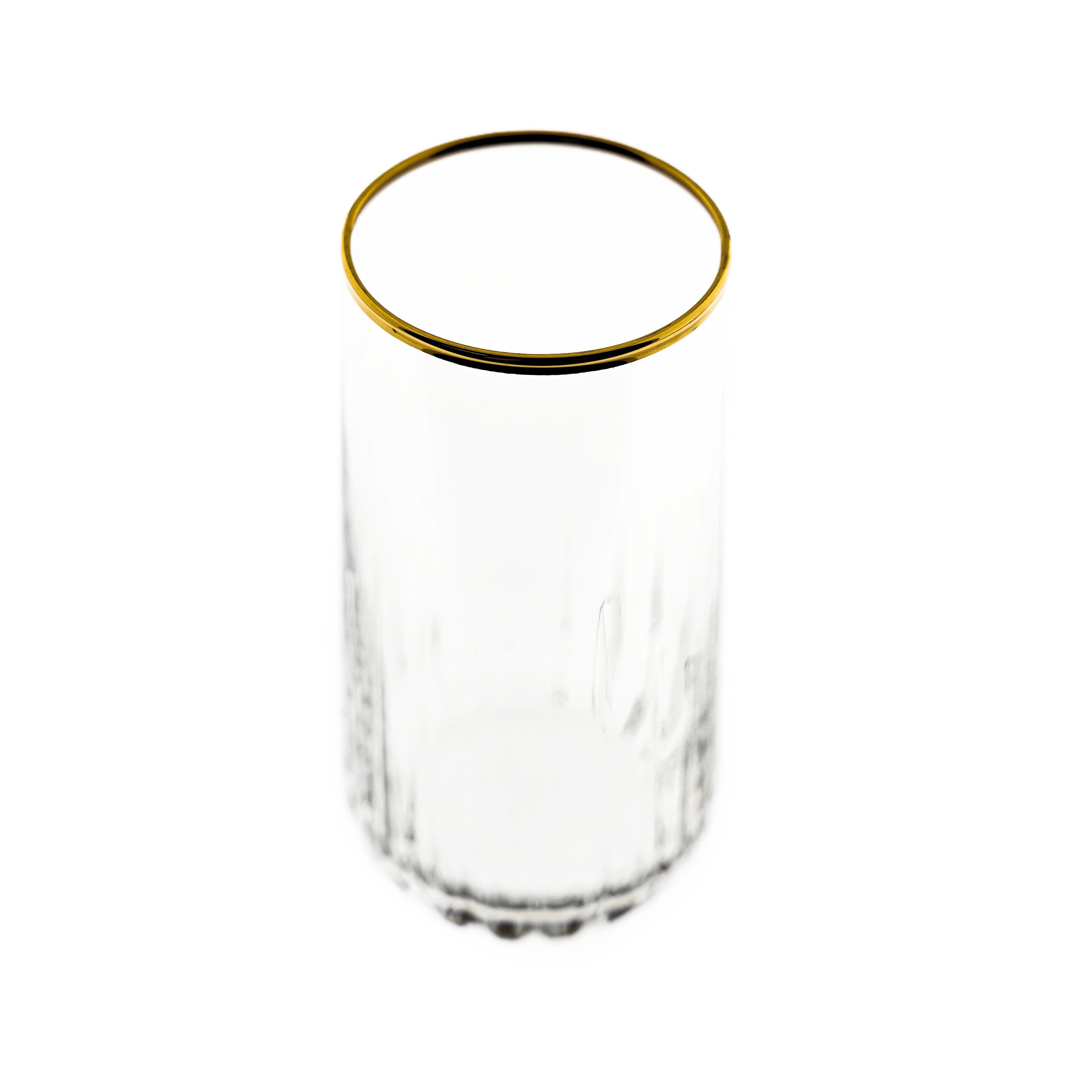 Pasabahce Cocktailglas Trinkglas Set 4-teilig mit elegantem Goldrand 360 ml Cocktailgläser