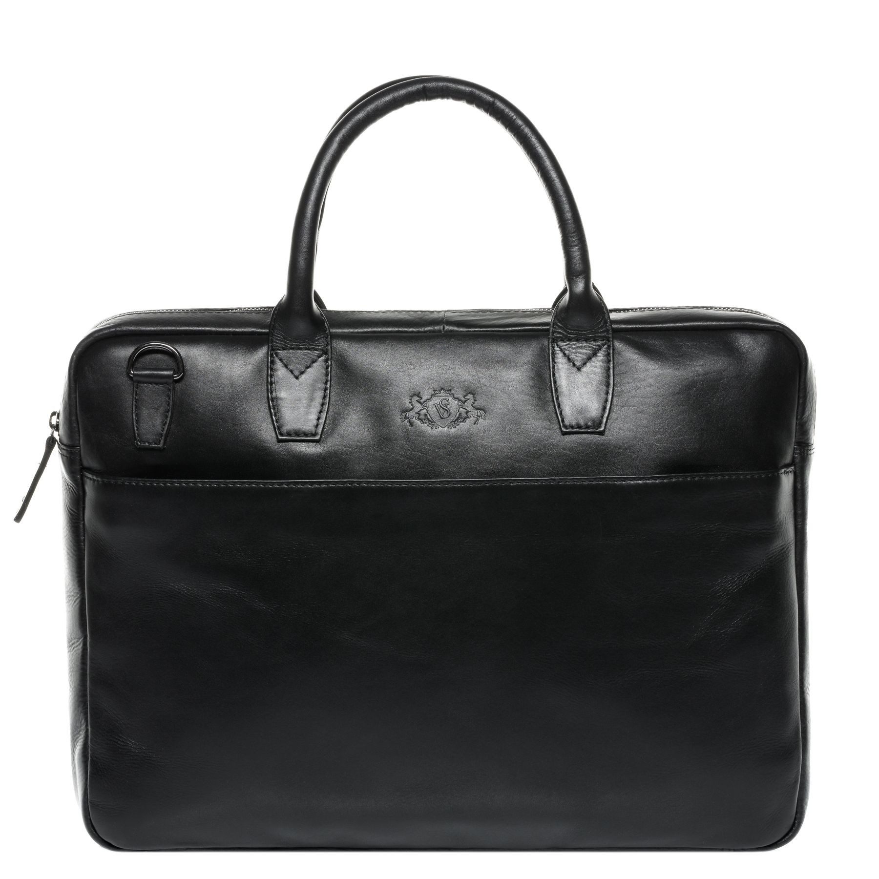 SID & VAIN Umhängetasche echt Leder Aktentasche 17 Zoll Laptop Fach schwarz (Echtleder Laptop Tasche BOSTON, Business Tasche Herren), Laptoptasche 17 Zoll Damen Herren, Arbeitstasche Umhängetasche schwarz