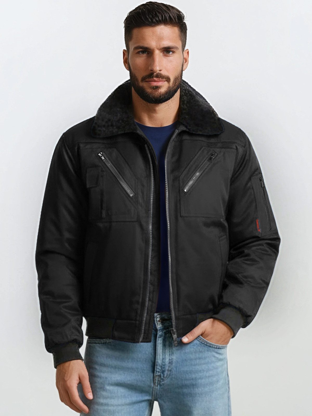 urbandreamz workwear Pilotenjacke 4-in-1 Arbeitsjacke Übergangsjacke Winterjacke Wetterfest
