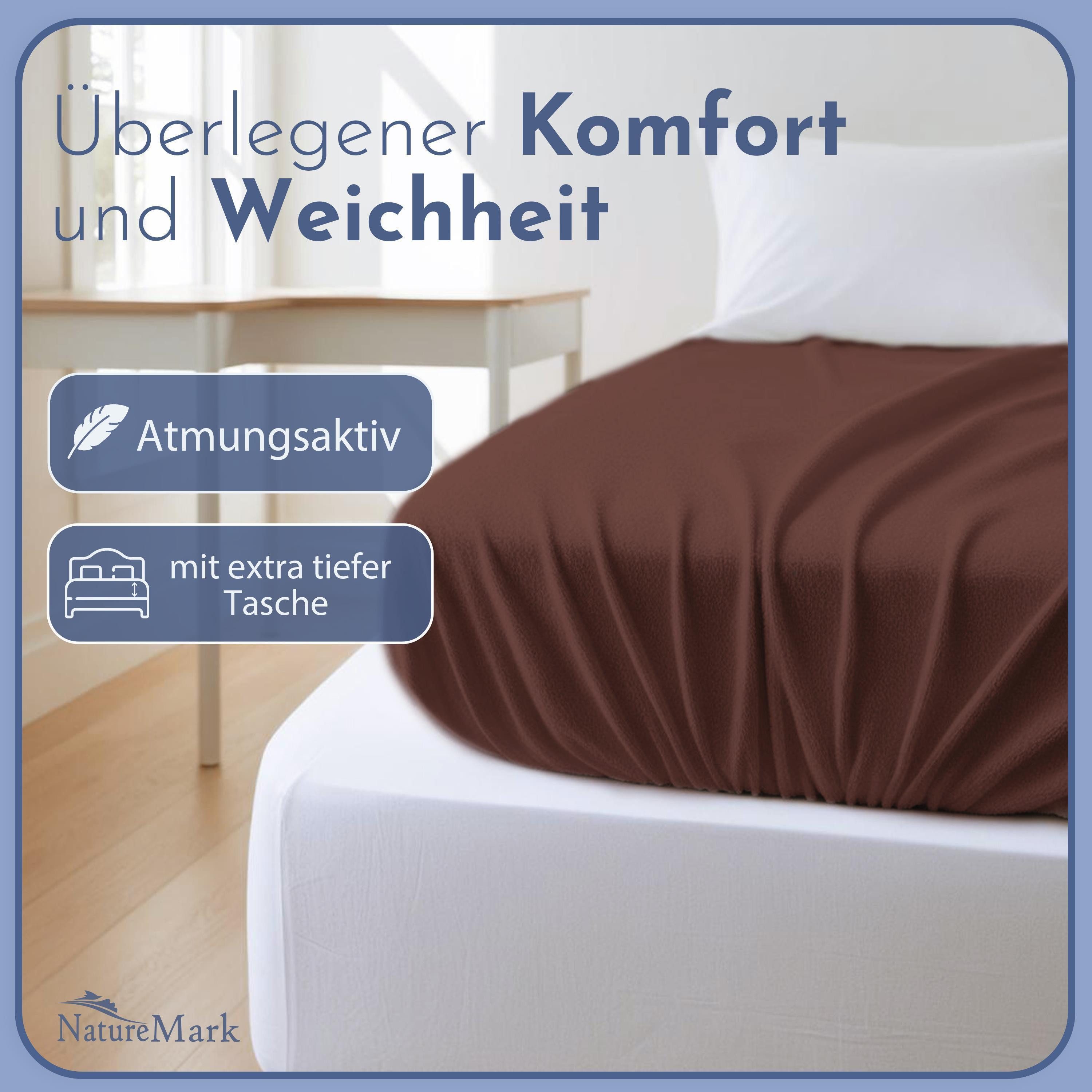 NatureMark Spannbettlaken Frottee Spannbettlaken, 80% Baumwolle günstig online kaufen