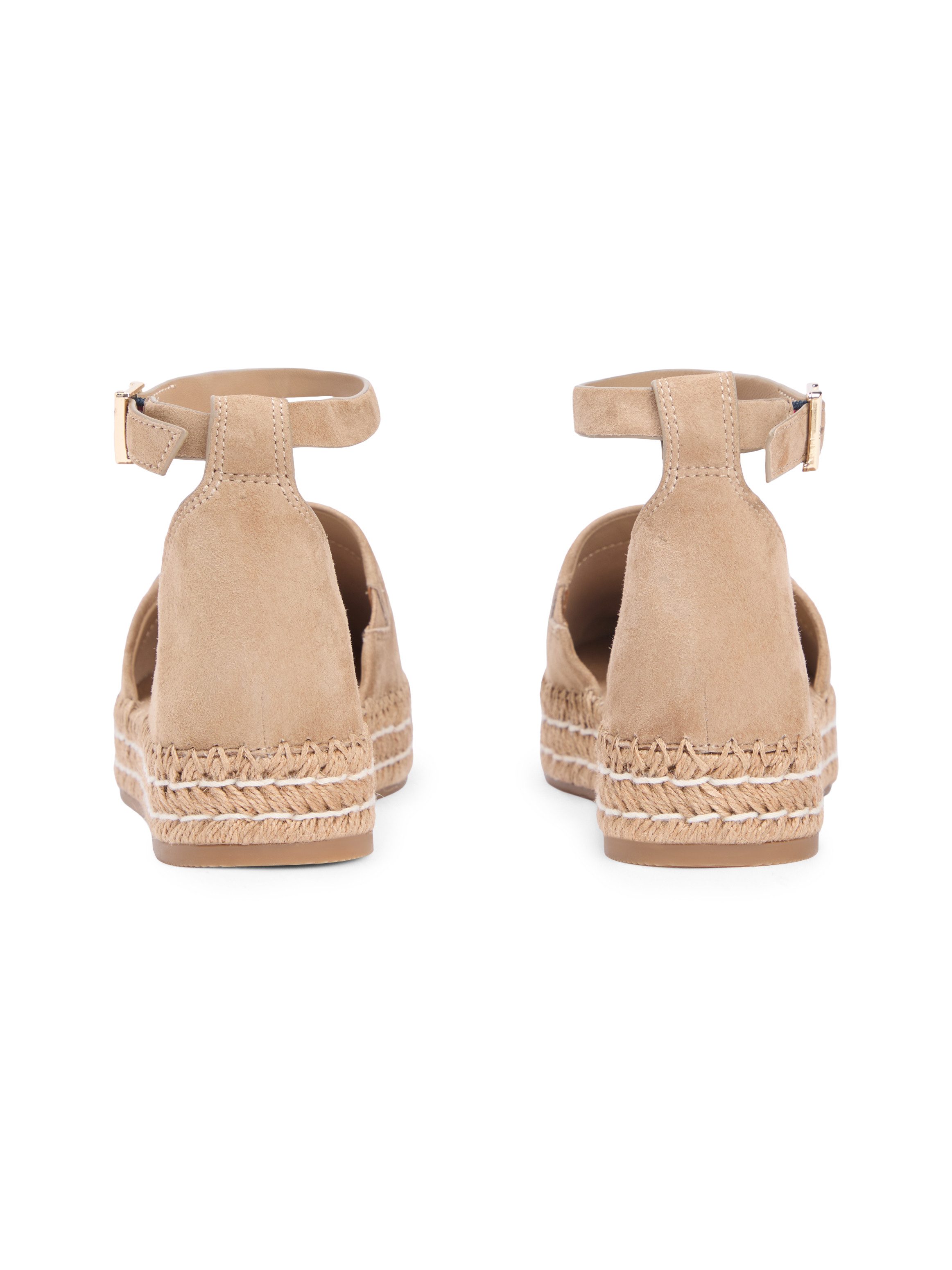 Tommy Hilfiger TH PLATFORM ESPAD SUEDE STRAP Riemchenballerina Sommerschuh, Plateausandalette mit verstellbarem Fersenriemchen