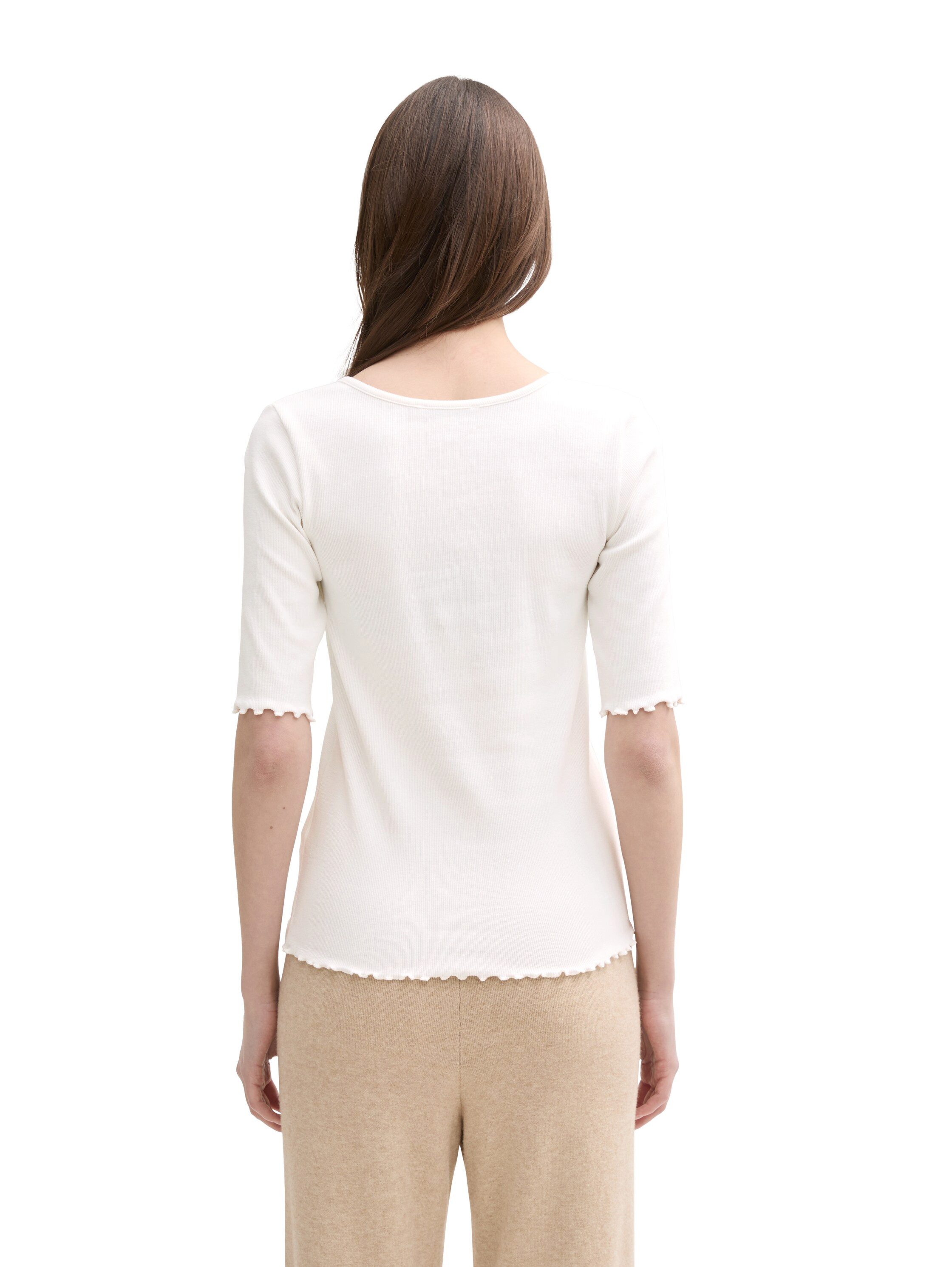 TOM TAILOR Denim T-Shirt mit Rippstruktur günstig online kaufen