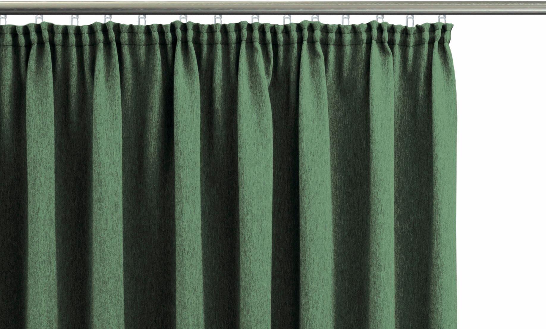 Vorhang Una, grün St), (2 VHG, Kräuselband blickdicht