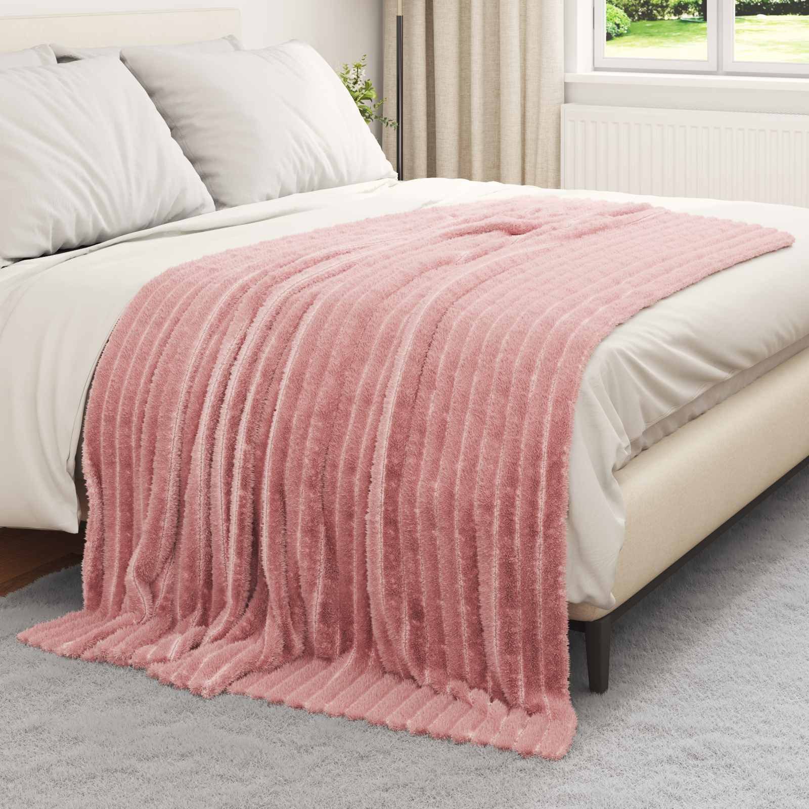 Wohndecke 200 x 150 cm Wohndecke Fleece Rosa 200x150 cm leicht und kuschelig für, vidaXL