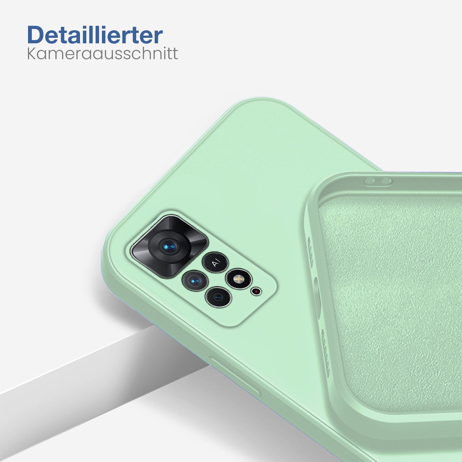 Tec-Expert Handyhülle SoftGrip Cover Hülle für Xiaomi Redmi Note 11, Handy Case Bumper integrierter Kameraschutz flexibel