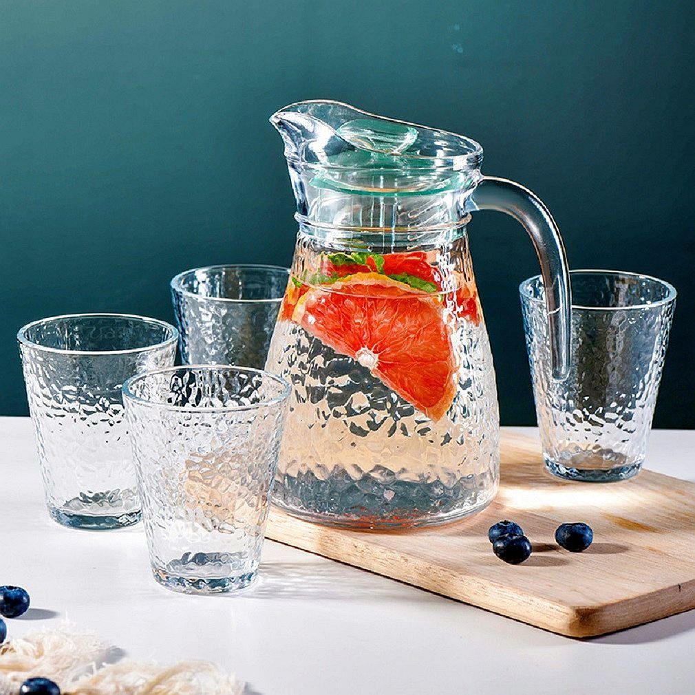 Rungassi Gläser-Set Karaffe mit 4 Gläser 220ml Wasser Cognac Whisky-Gläser G05, Glas