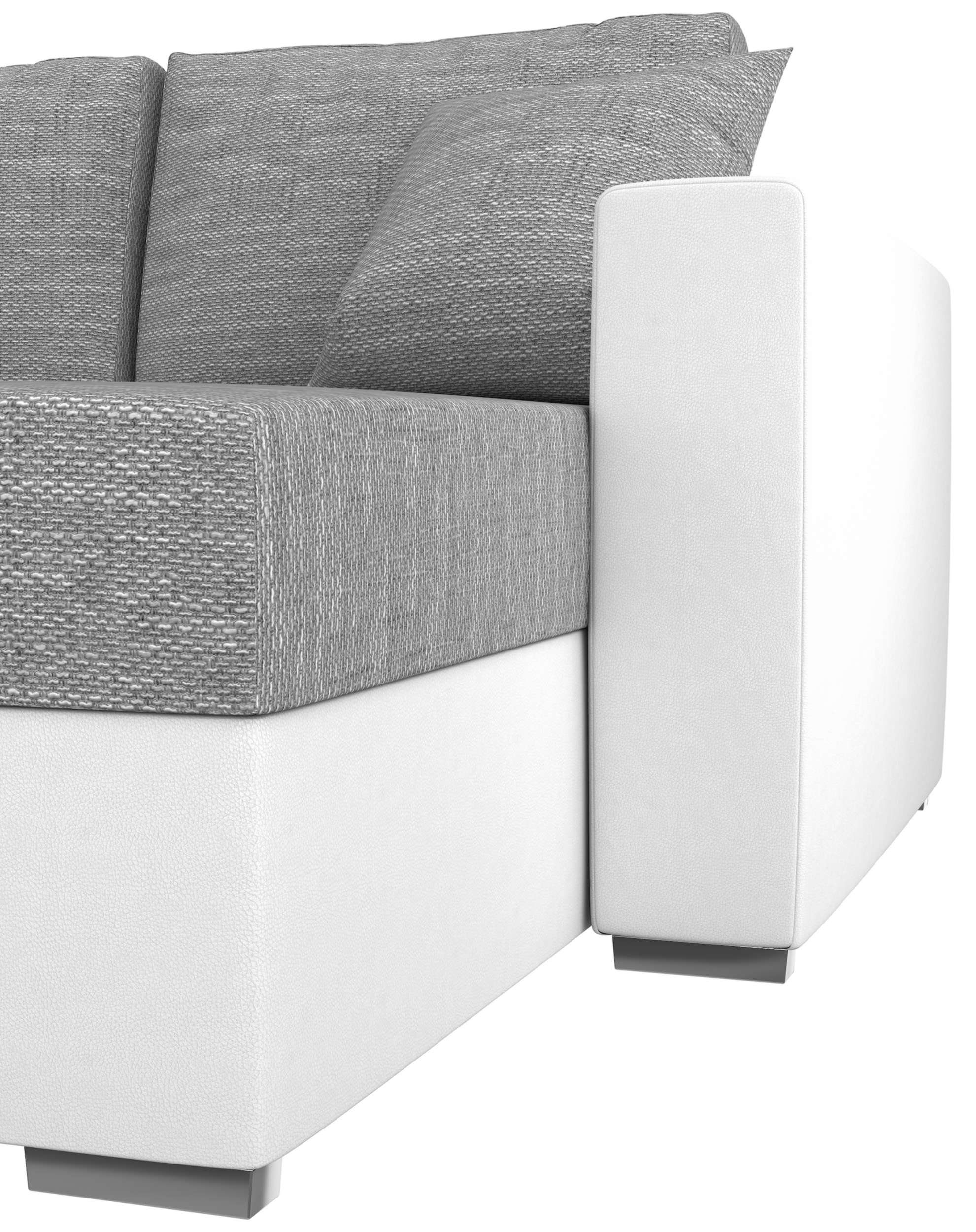 Stylefy U-Form, Raum Kissen, inklusive Rubicon, frei Bettfunktion Sitzkomfort, mit im Klassisch Design Wohnlandschaft und Sofa, Bettkasten, stellbar,