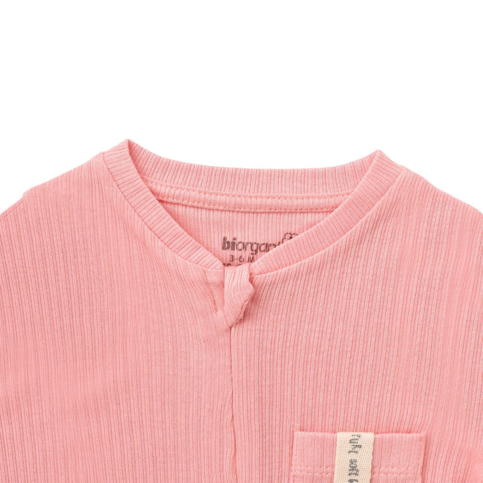 biorganic Strampler Baby rosa und für Jungen (1-tlg) 62-74 Modal Soft Bio-Baumwolle, gerippte Textilstruktur, Mädchen Langarm 50% Unisex 50% Größe Modal
