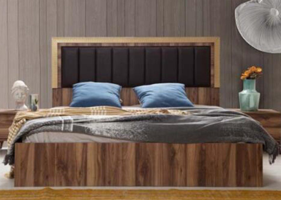 Designer Luxus Bett Schlafzimmer Betten, Braun JVmoebel Möbel Made Bett In Holz Europe Doppelbett