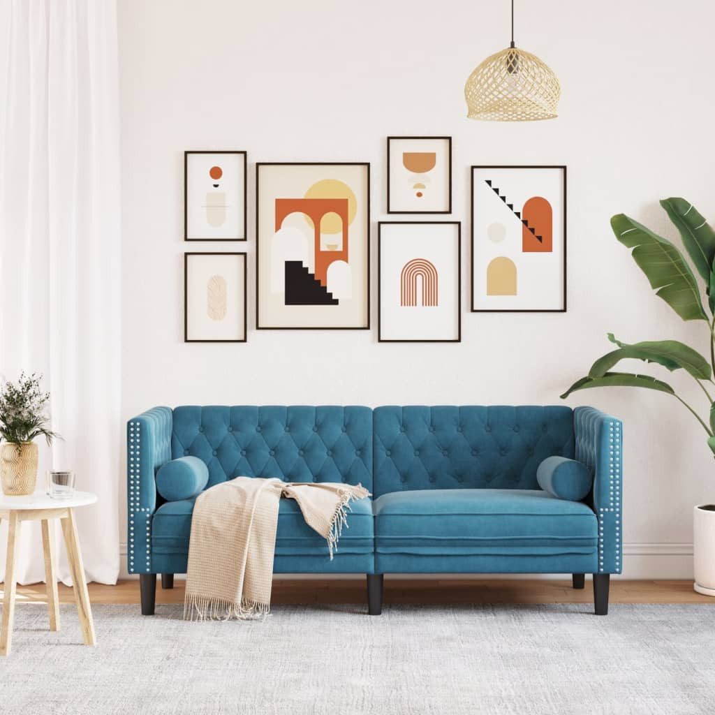 vidaXL Sofa Chesterfield-Sofa mit Nackenrollen 2-Sitzer günstig online kaufen