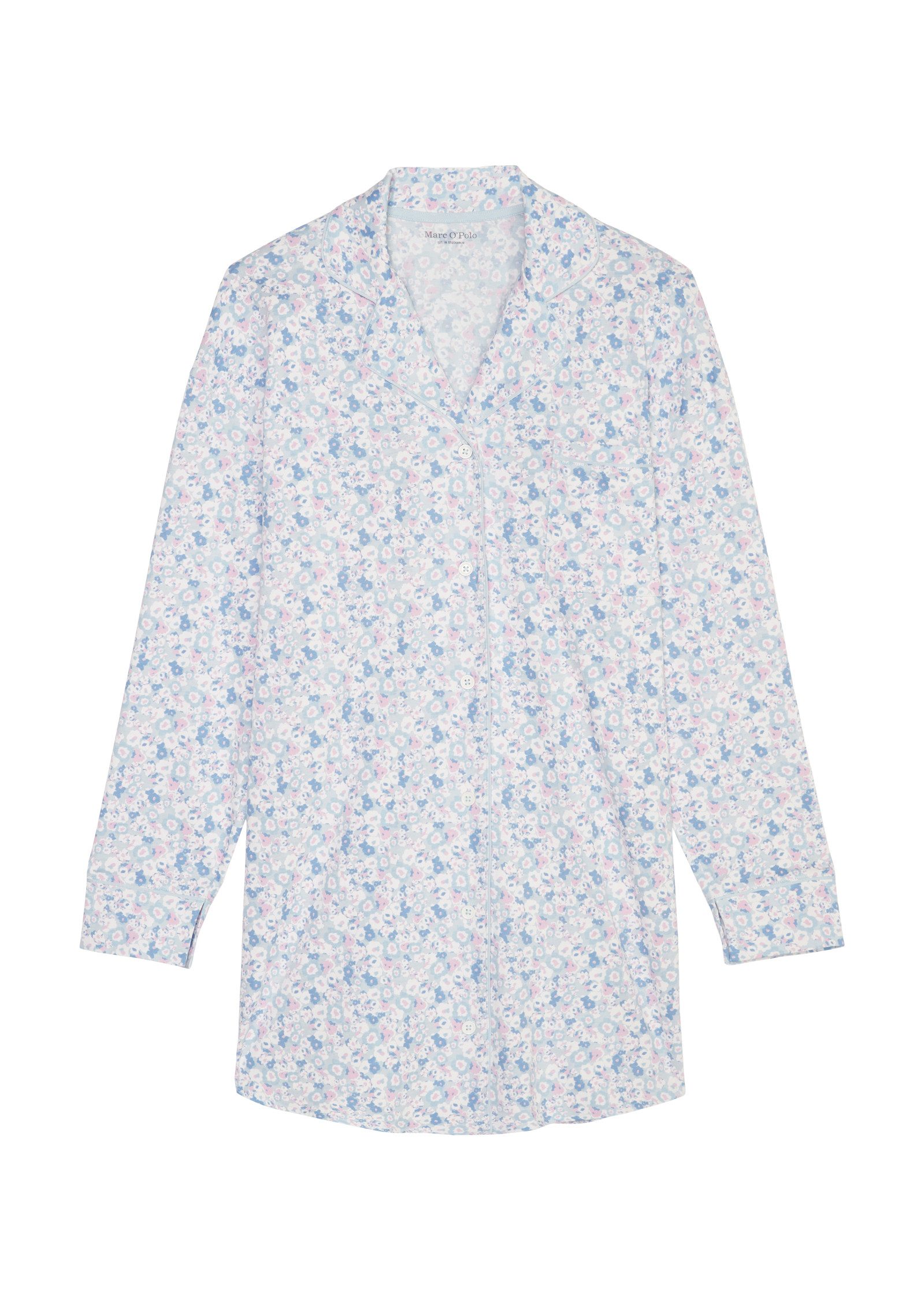 Marc O'Polo Nachthemd Mix & Match Cotton mit Bowlingkragen, Brusttasche und günstig online kaufen