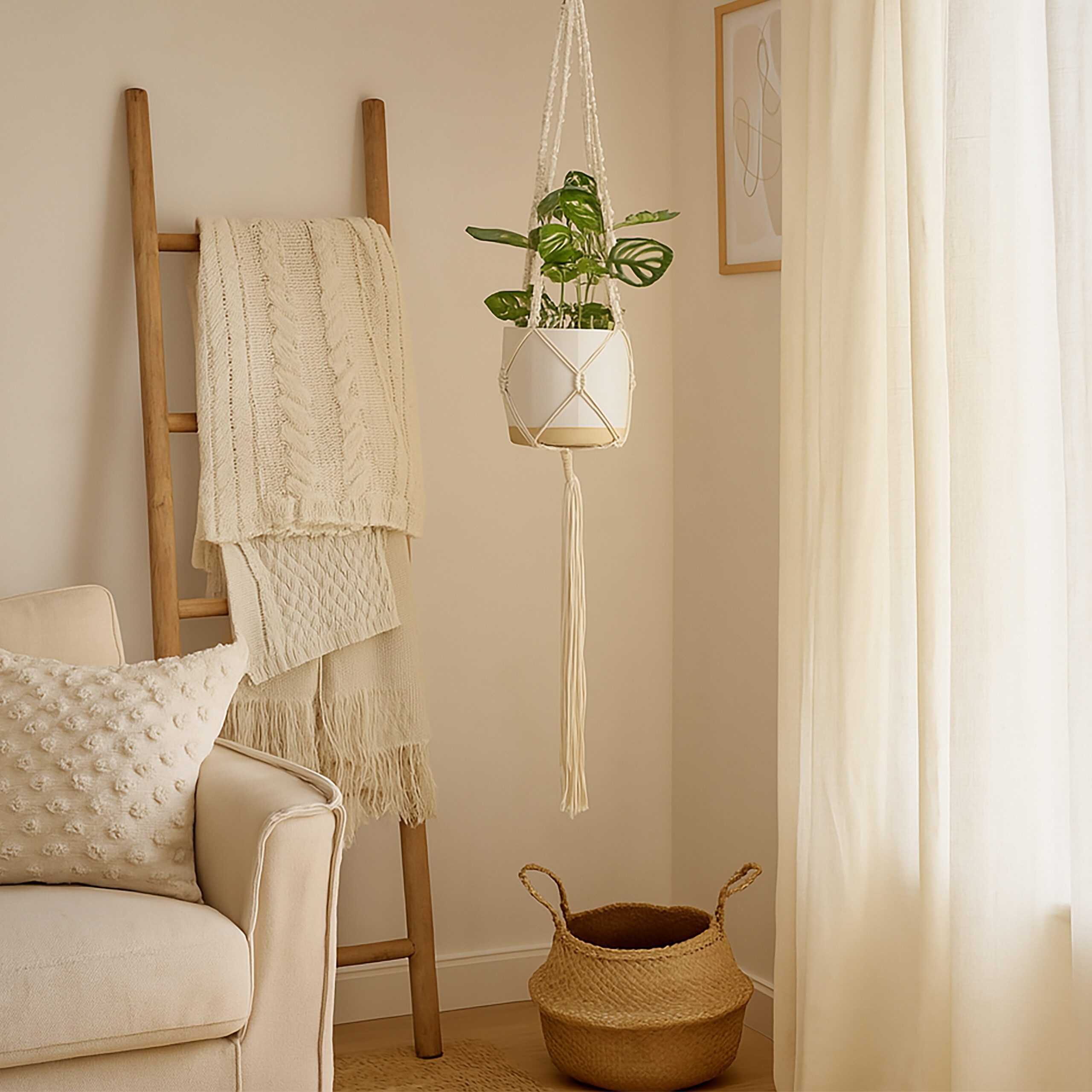 relaxdays Blumenampel Makramee Blumenampel 7er Set günstig online kaufen