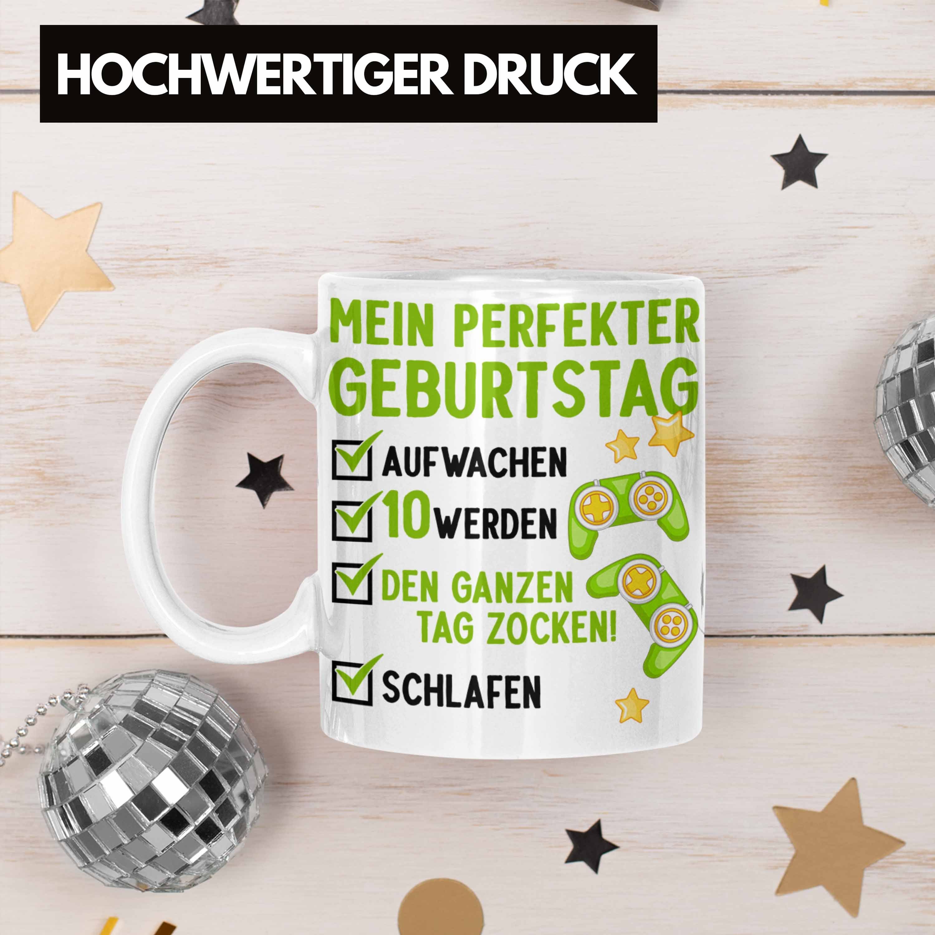 weiss Tasse Trendation 10 Jungen Geburtstagsgeschenk Junge Gamer 10 Geschenke Tasse Trendation Geburtstag 10er Jahre -