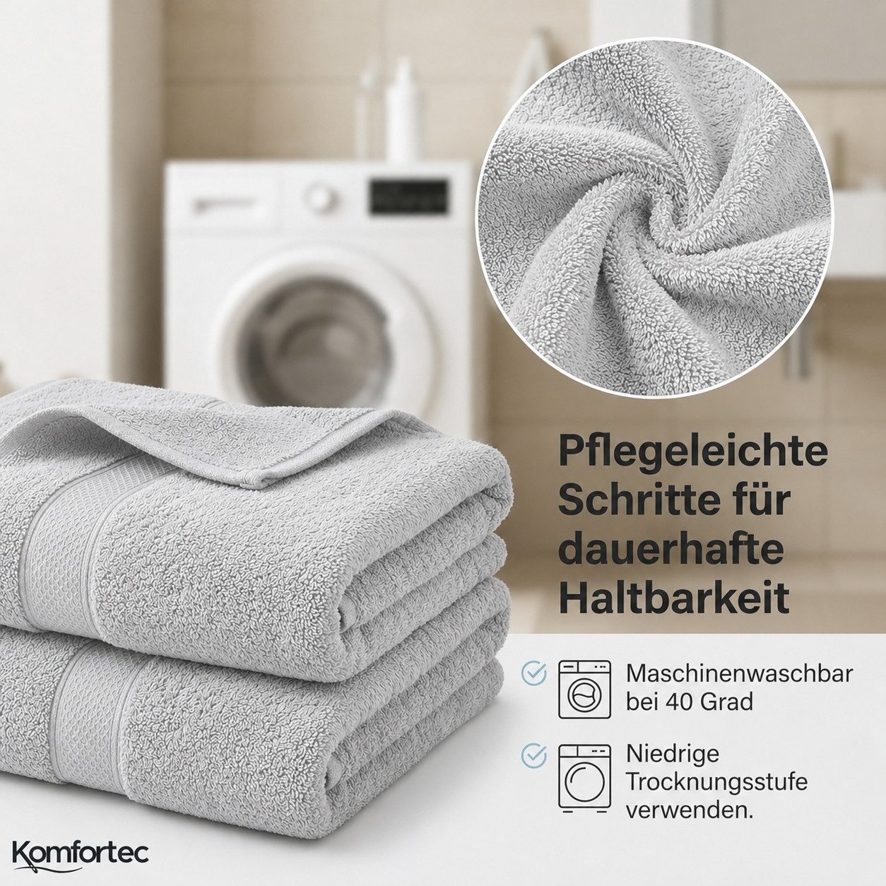 Komfortec Gästehandtücher Set aus 100% Baumwolle, (12-St) – Bild 4 von 5