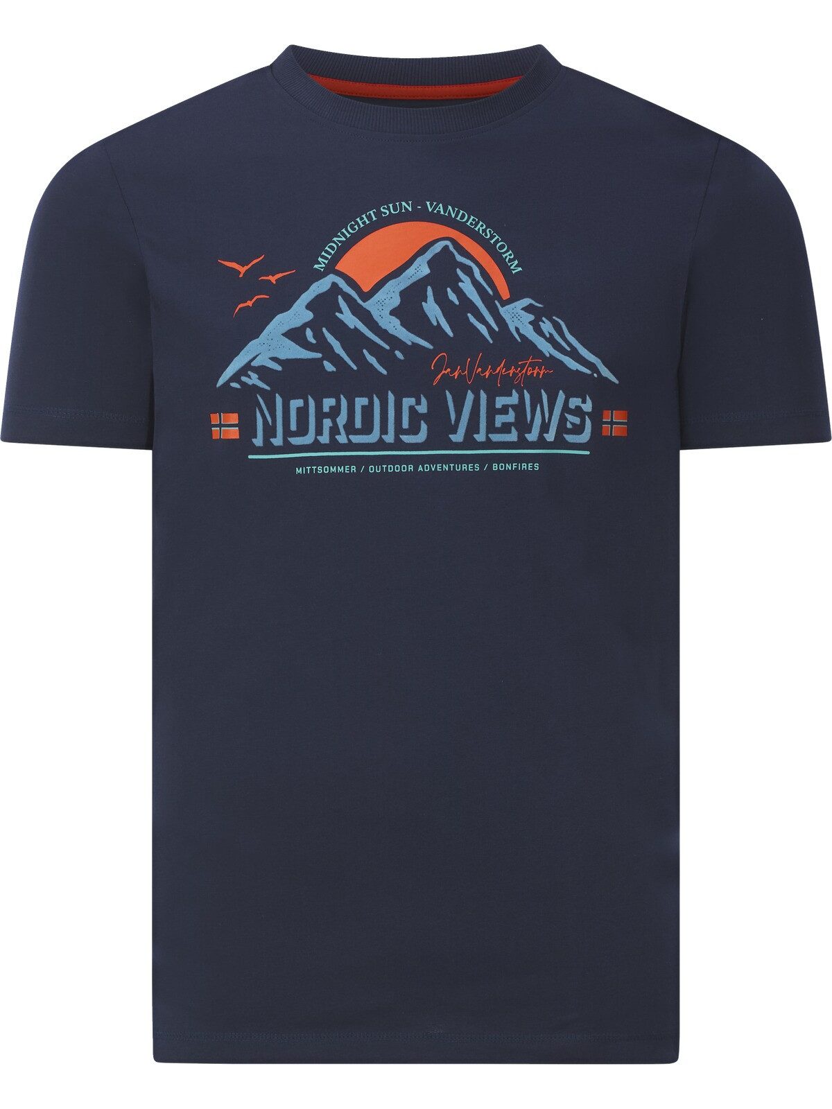 Jan Vanderstorm T-Shirt SVENBOR mit nordischem Aufdruck
