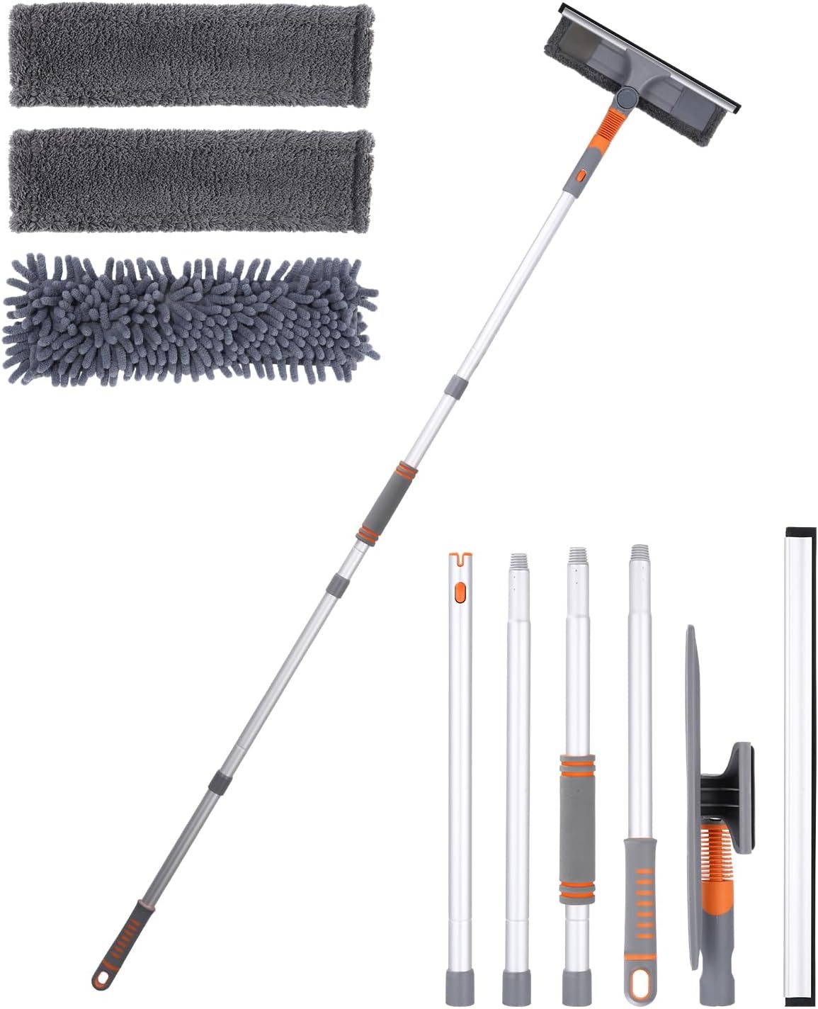 SinLaw Wasserabzieher 2-in-1-Reinigungswischer mit Verlängerungsstange und 3 Wischtüchern, (1-St), Einziehbar für den Einsatz