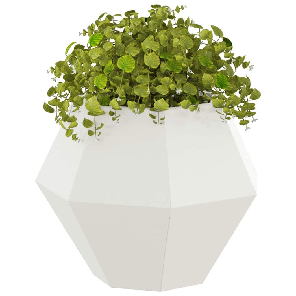 vidaXL Blumentopf Pflanzkübel Weiß 50 x 50 x 40 cm Stahl (1 St)