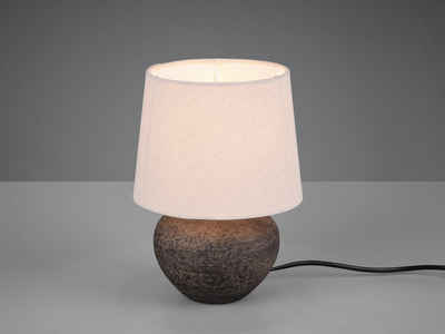 6W LED H31cm Tischlampe Tisch Leuchte Keramik Rustikale Tischleuchte braun inkl 