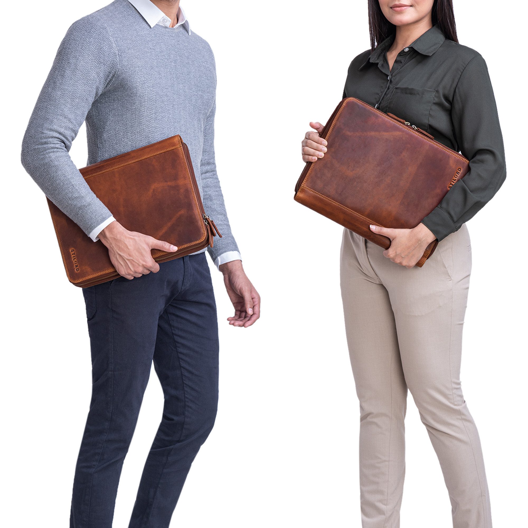 STILORD Konferenzmappe STILORD "Ferris" Dokumentenmappe Echtleder Konferenzmappe XL