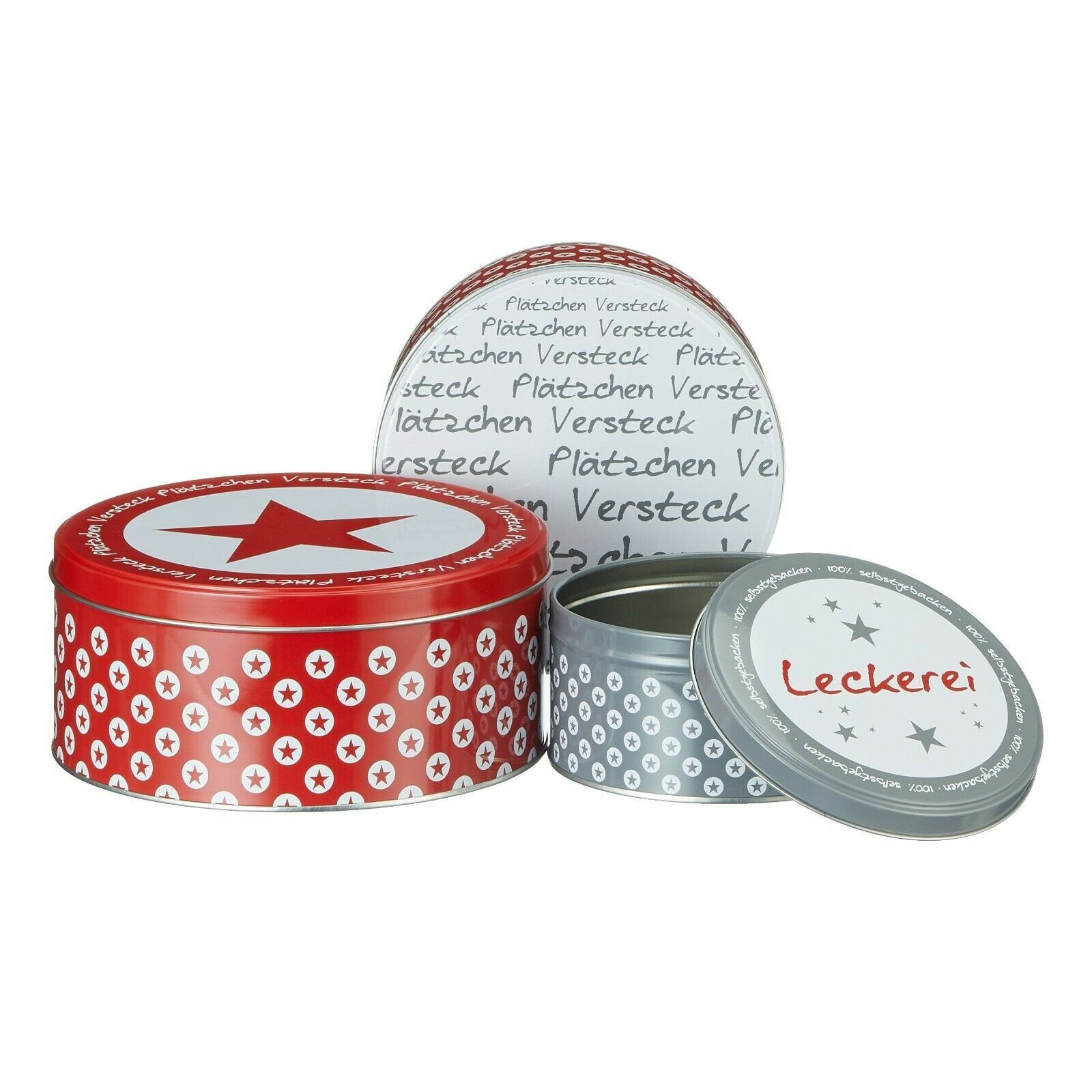 Meinposten Vorratsdose Gebäckdose 3er Set Stern Weihnachten Plätzchendose Metall Keksdose, metall, (3-tlg., 3er Set), aus Metall