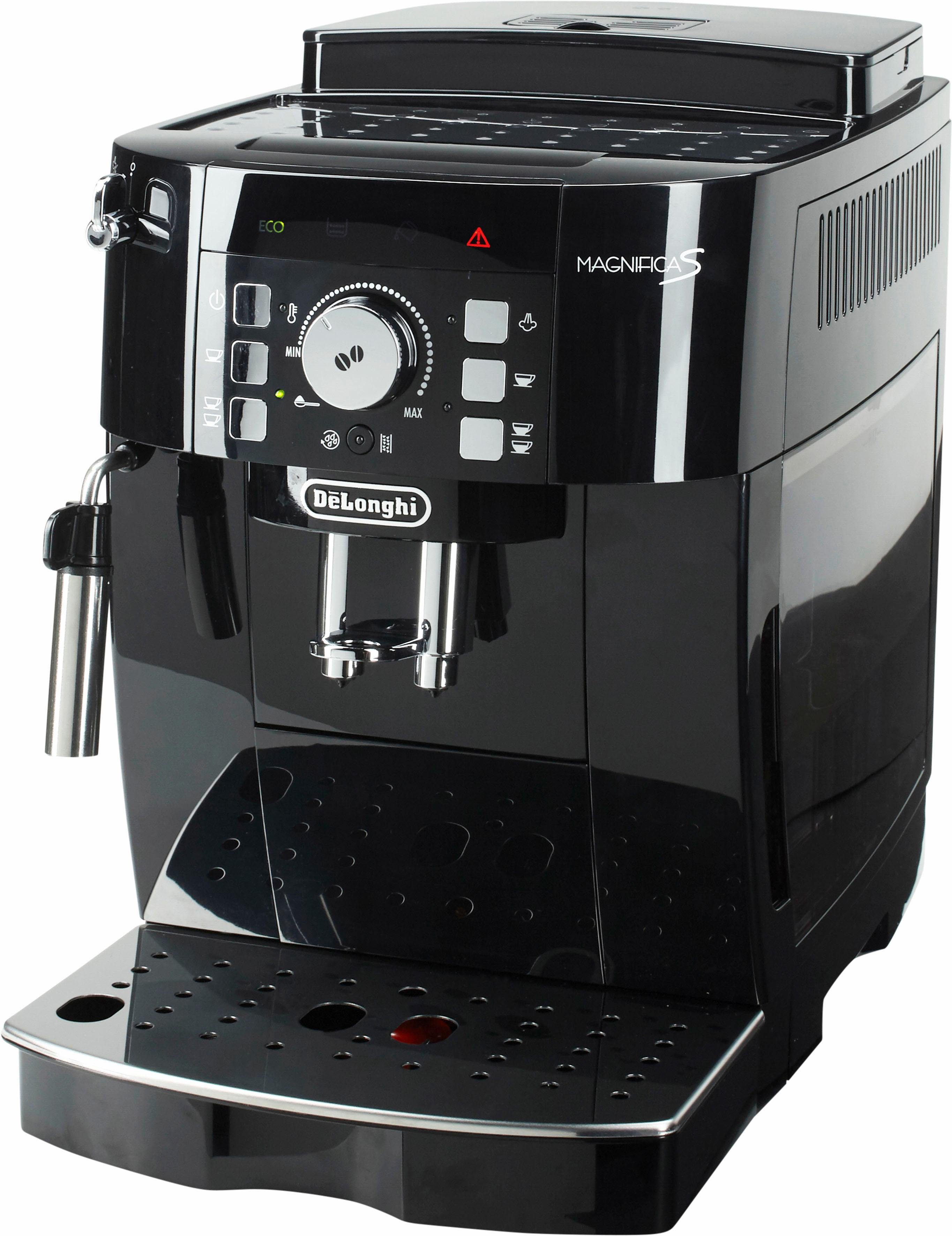 De'Longhi Kaffeevollautomat Magnifica S ECAM21.118.B - mit Barista-Milchaufschäumer, Schwarz, Direktwahltasten, Kegelmahlwerk (13 Malgrade), 15 Bar Pumpendruck