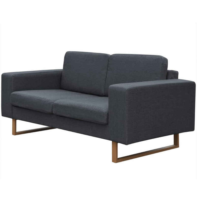 vidaXL Sofa 2-Sitzer Sofa Stoff Dunkelgrau