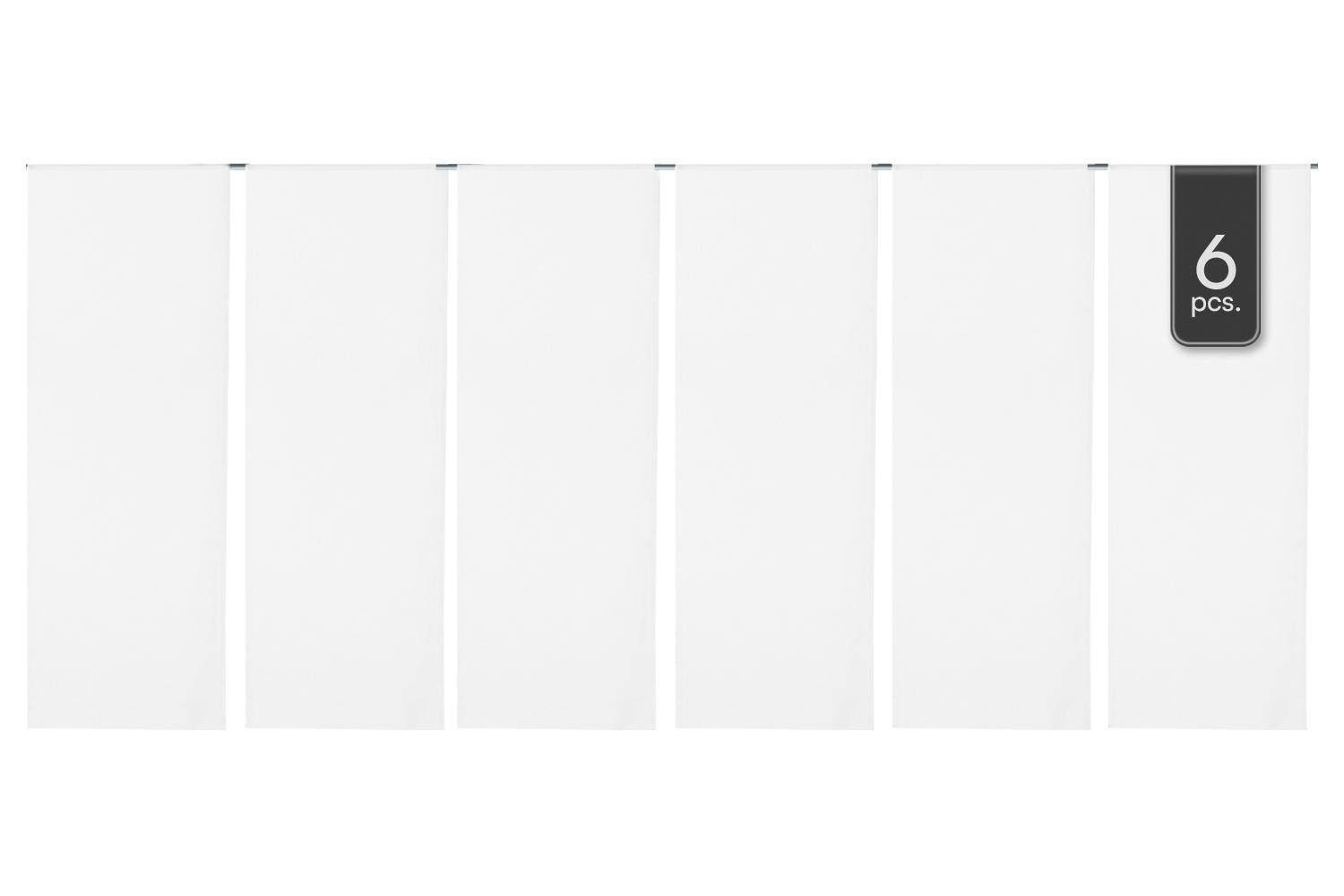 Gözze Schiebegardine PERU, Weiß, L 245 cm x B 60 cm 6er Set, Schlaufe, transparent