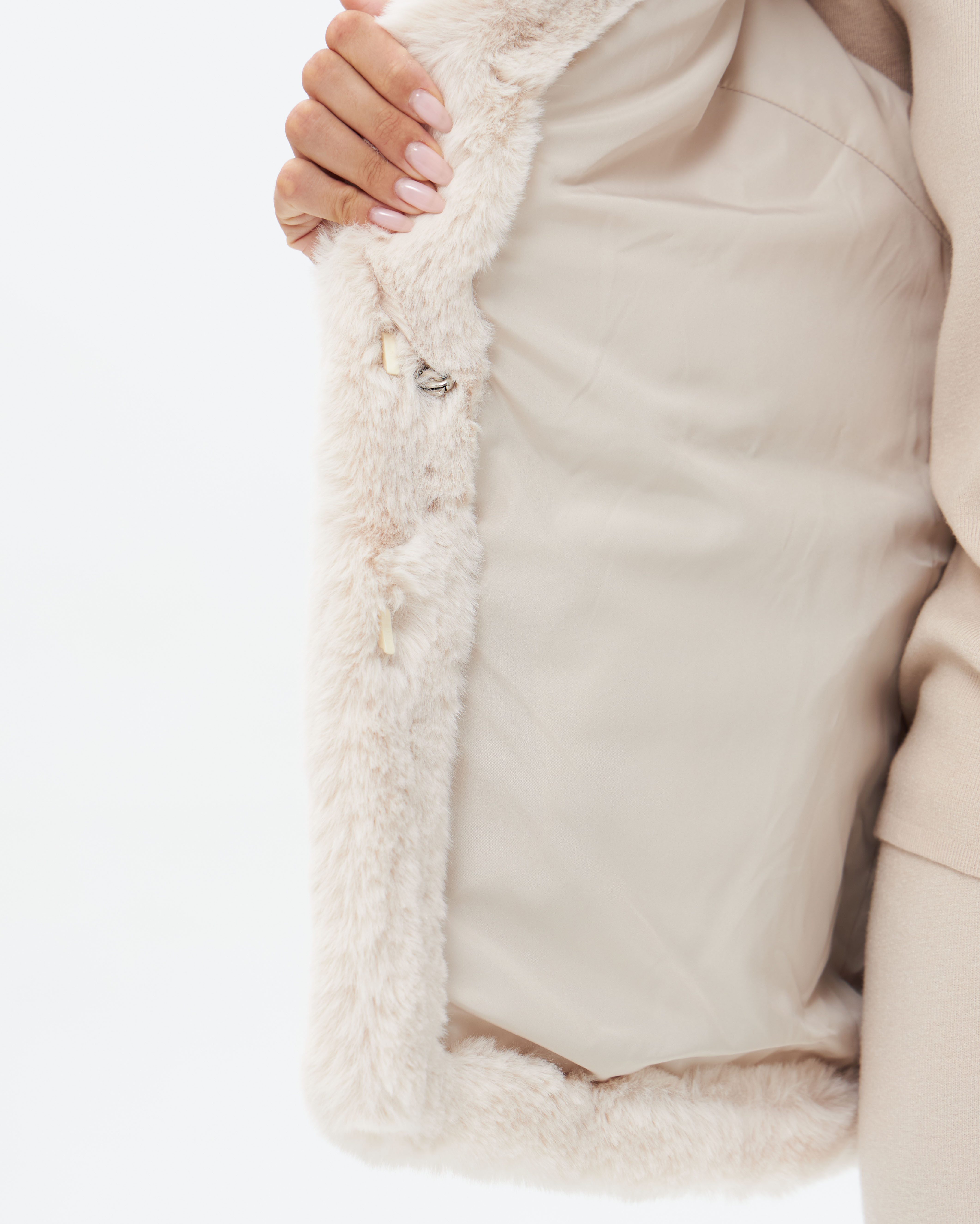 Passioni Fellimitatjacke Kunstfelljacke mit Kragen Teddyplüschjacke – Bild 5 von 5