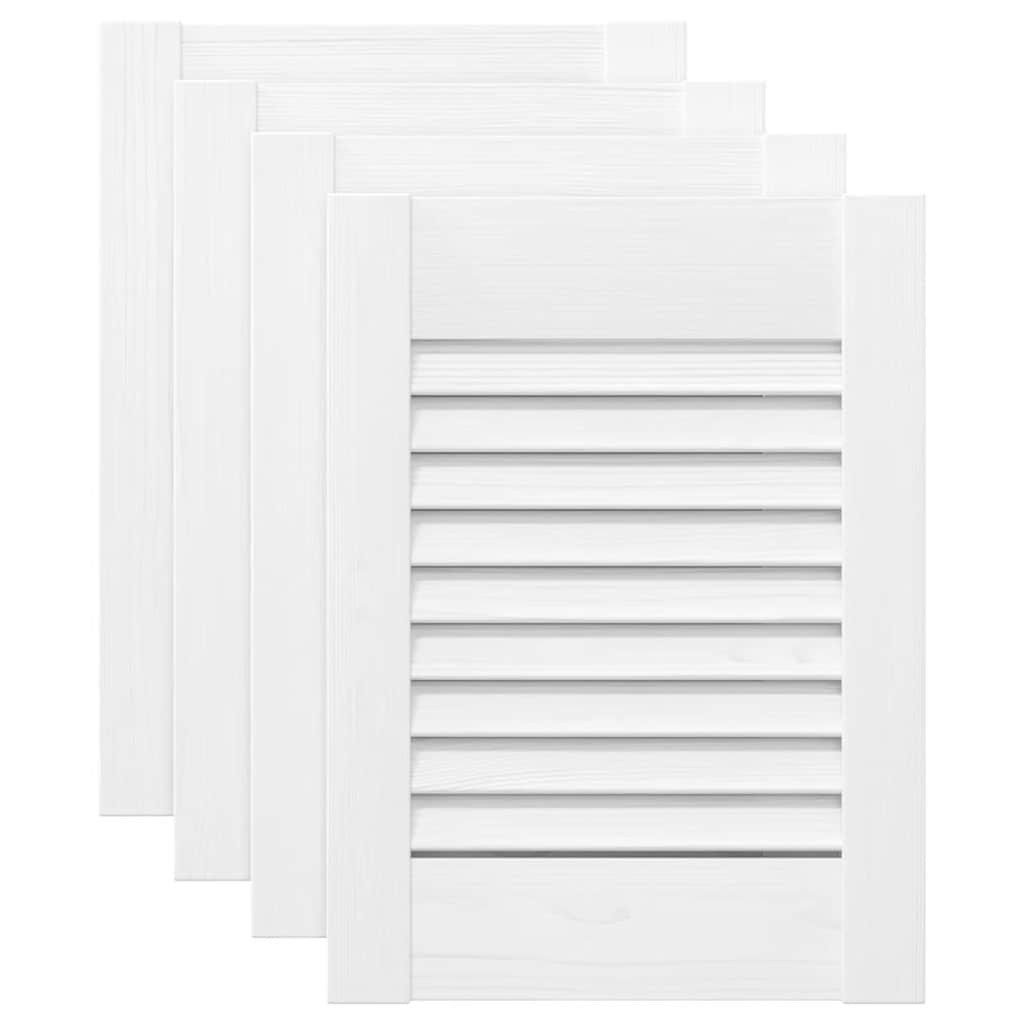 vidaXL Schranktür Schranktüren Lamellen-Design 4 Stk. Weiß 39,5x29,5 cm (4 St)