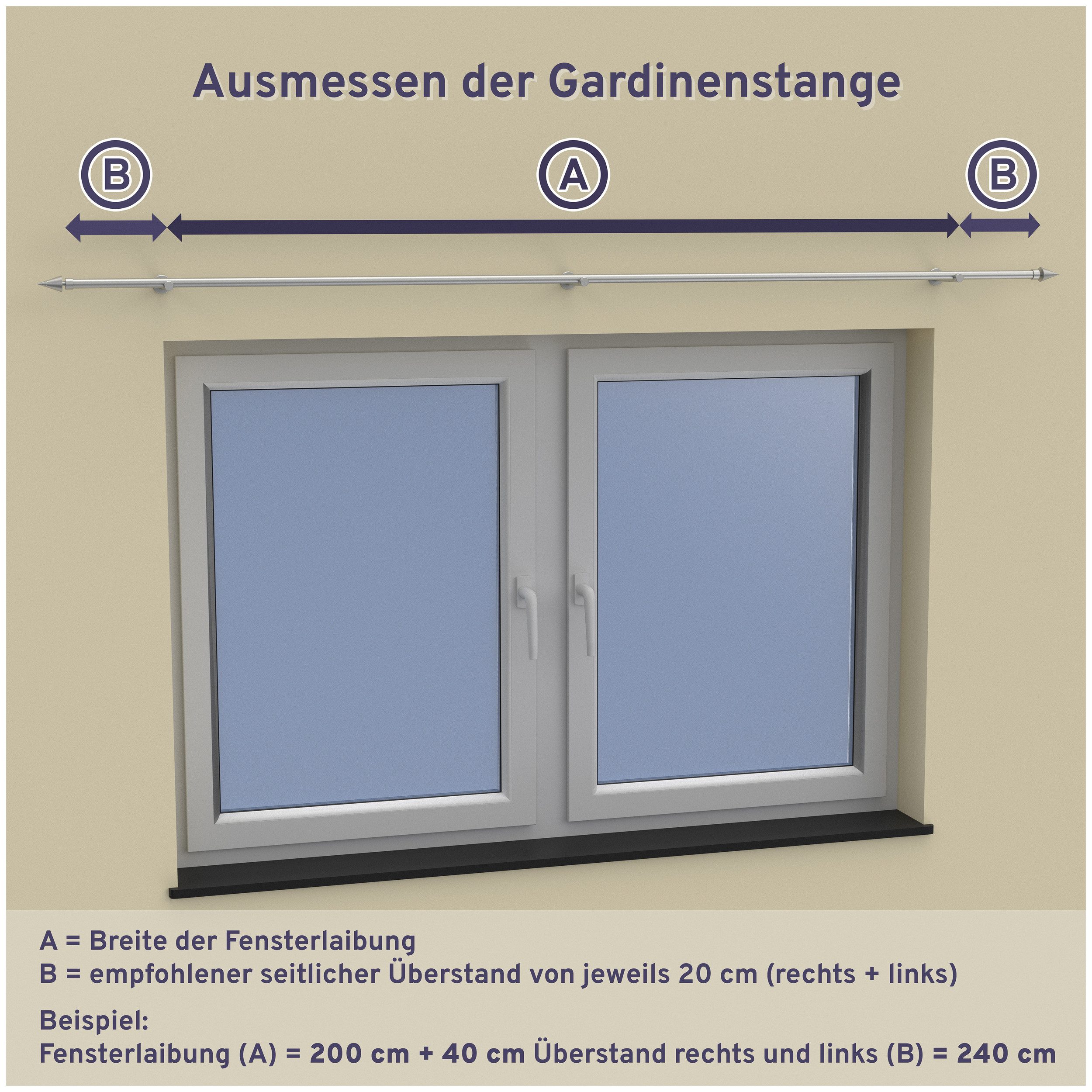 INTERDECO Gardinenstange Sonette Tanara, Ø 20 mm, 1-läufig, Fixmaß, kürzbar, Deckenmontage, Metall, Schwarz / Chrom / Bicolor
