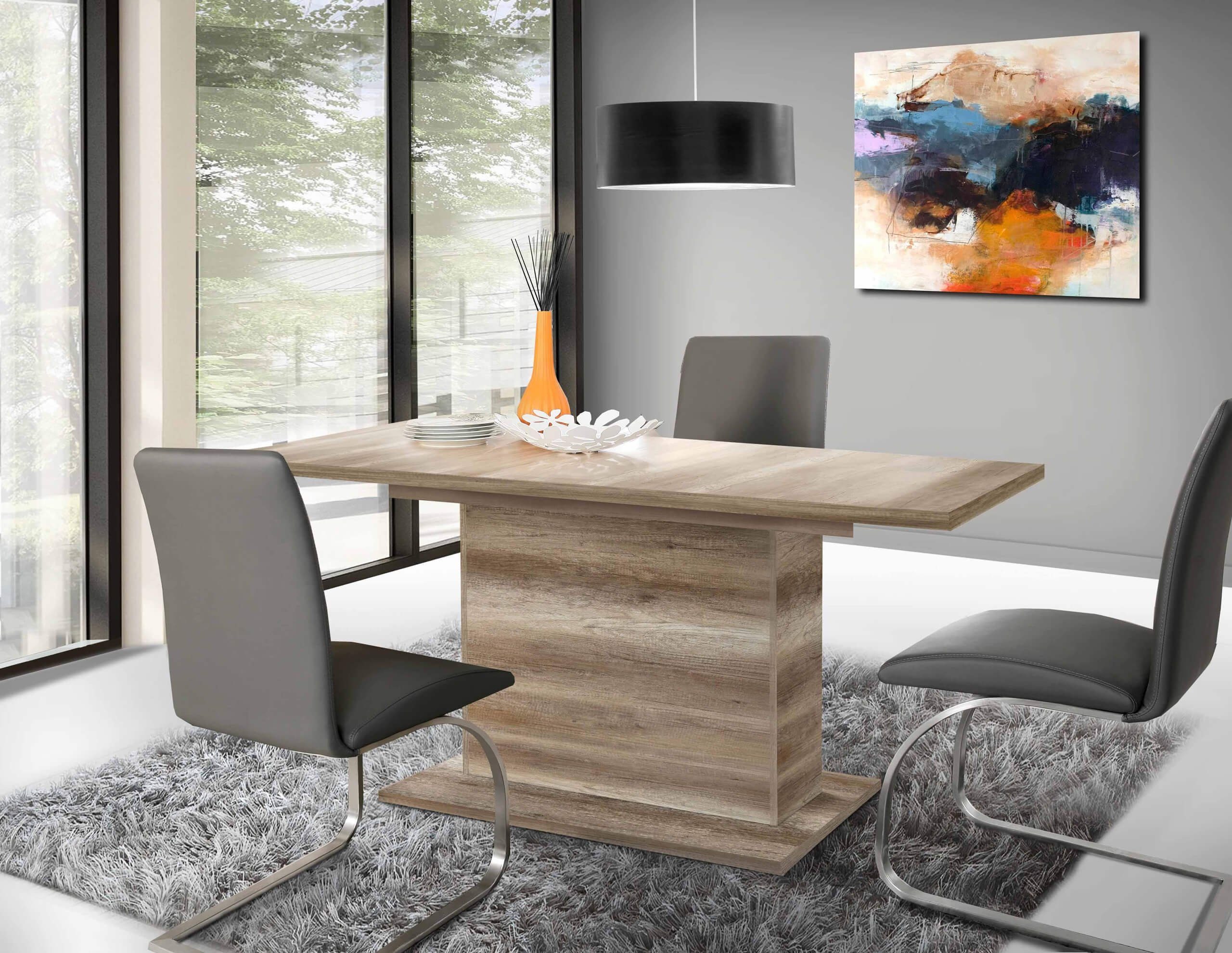 Newroom Esstisch Eiche Antik 160 cm, Esstisch Eiche Antik Modern Ausziehbar Tisch Esszimmer