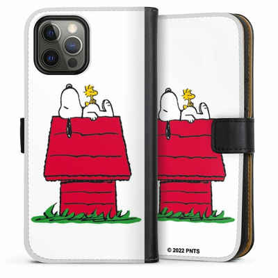 DeinDesign Handyhülle Snoopy Offizielles Lizenzprodukt Peanuts Snoopy and Woodstock Classic, Apple iPhone 12 Pro Hülle Handy Flip Case Wallet Cover