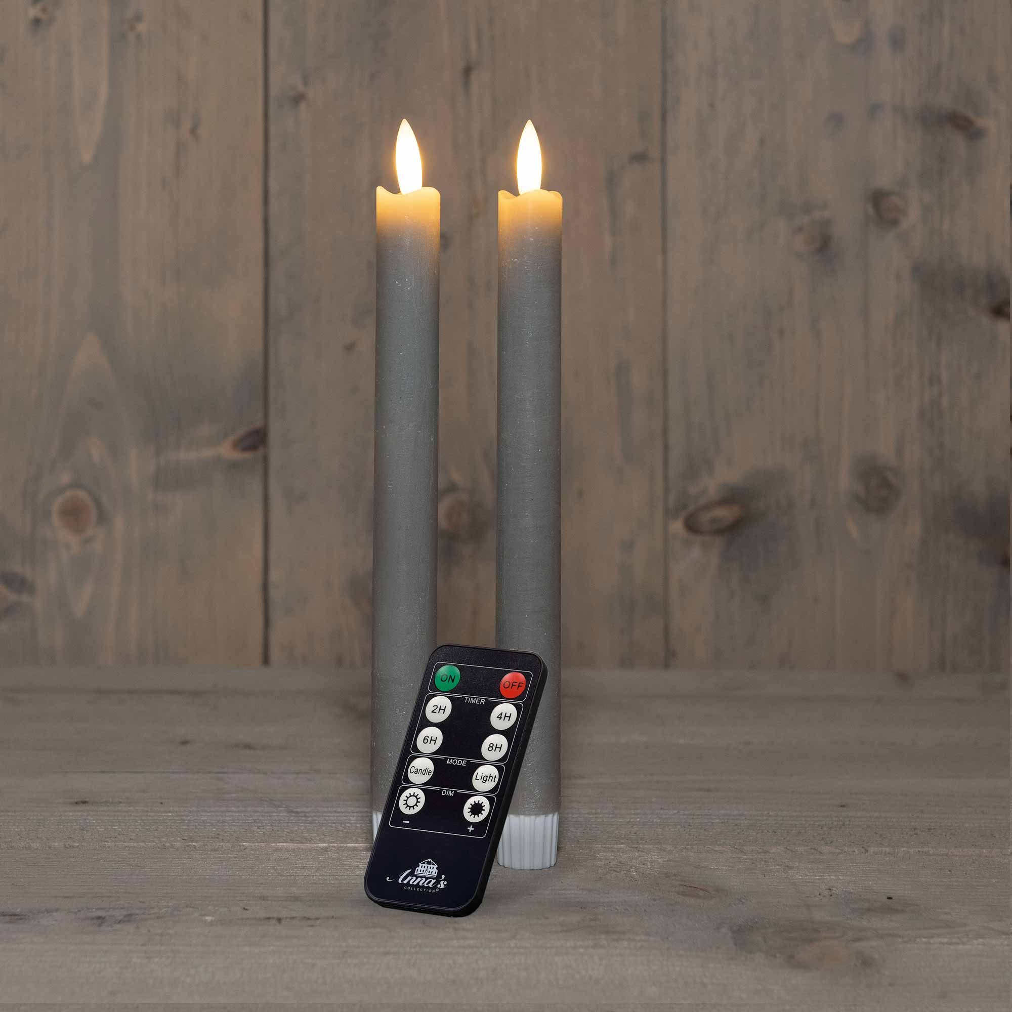 Coen Bakker Deco BV LED-Kerze Wax Candles (Set, 3-tlg), Stabkerzen taupe 23 günstig online kaufen