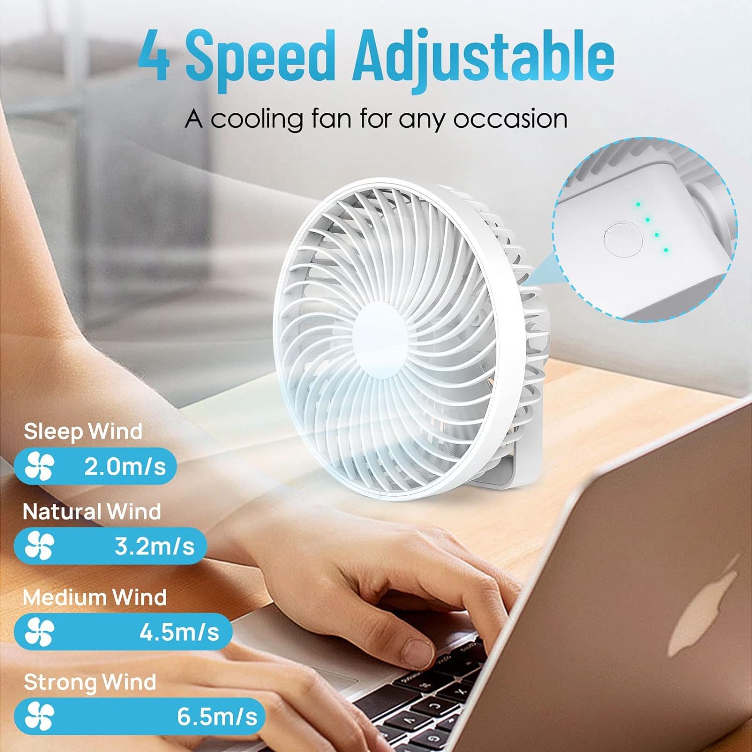 COZII Tischventilator Kompakter Ventilator mit LED günstig online kaufen