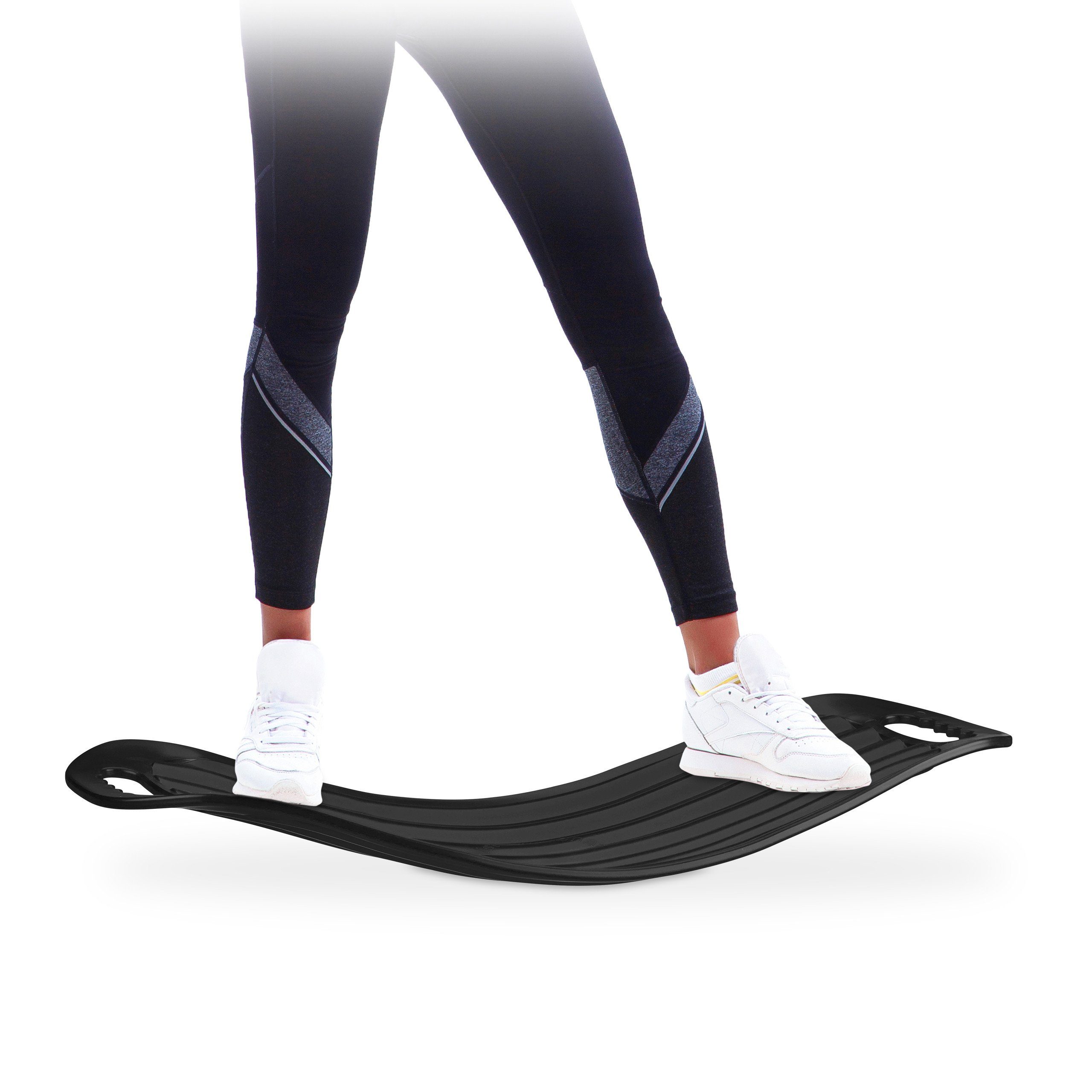 relaxdays Wippbrett Twist Board für Balancetraining, Schwarz