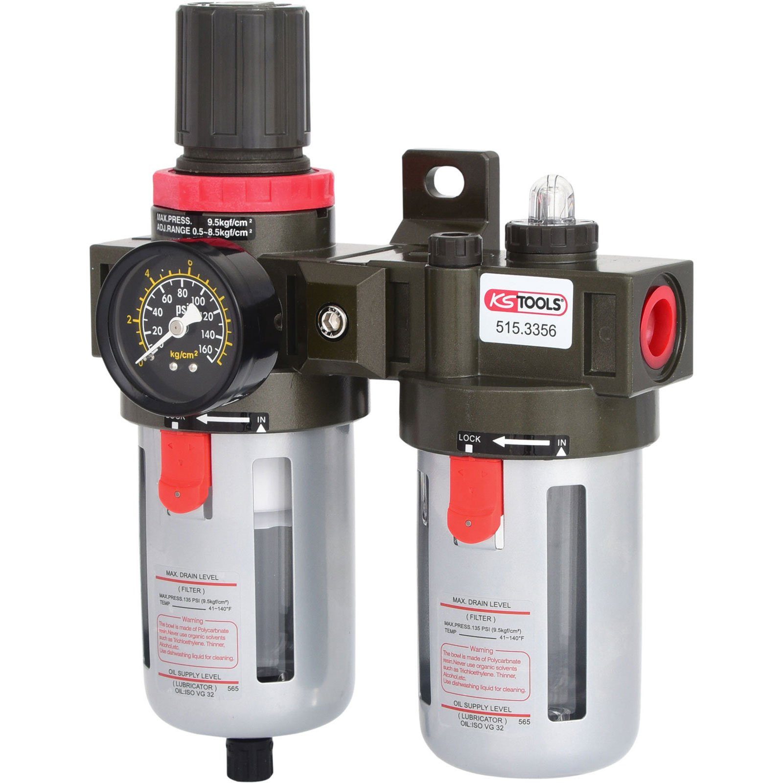 KS Tools Druckluftschlauch KS TOOLS 1/2" Druckluft-Wartungseinheit 0,5-12bar - 515.3356