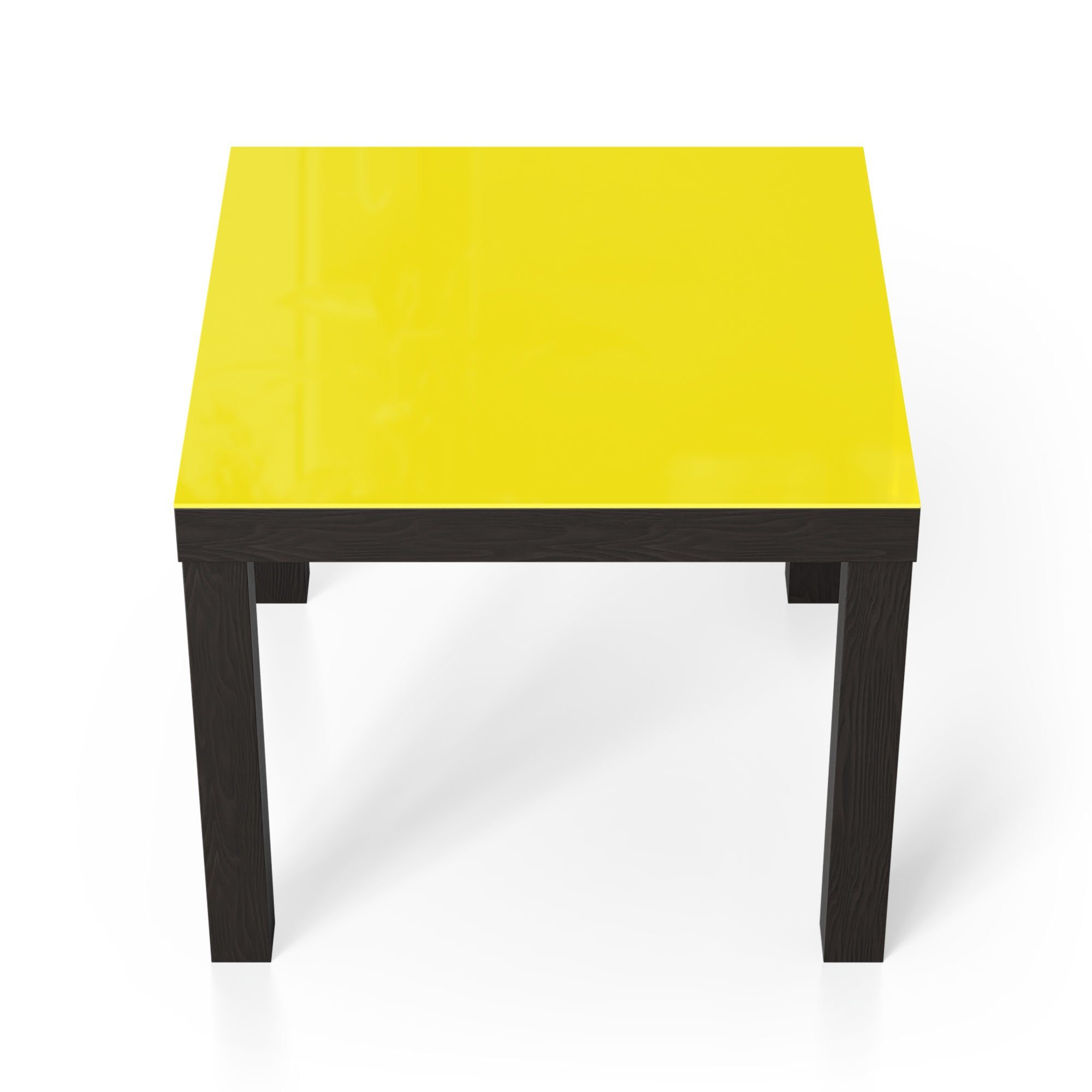 DEQORI Couchtisch 'Unifarben - Gelb', Glas Beistelltisch Glastisch modern Schwarz