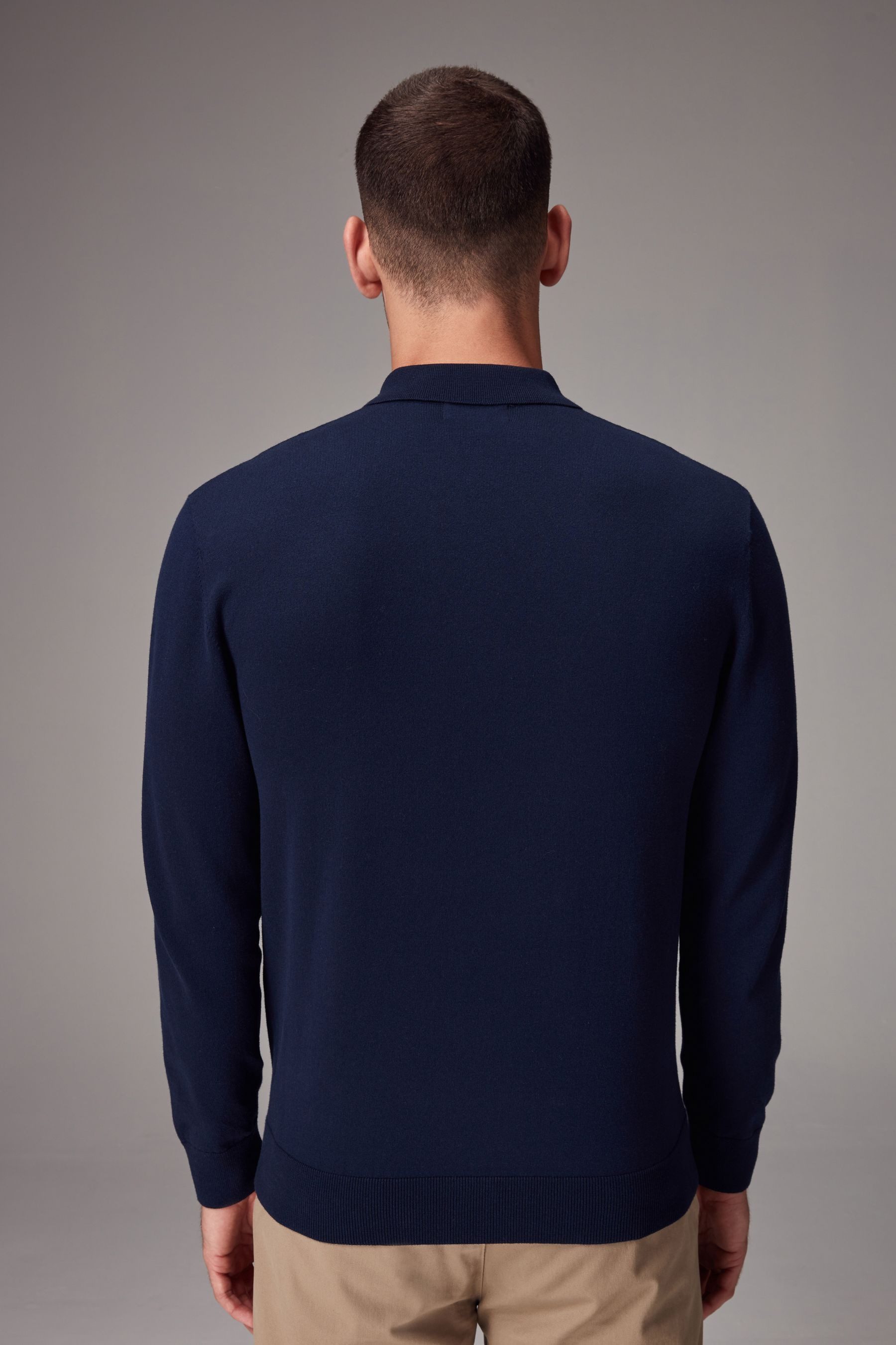 Next Langarm-Poloshirt Langärmeliges Regular Fit Poloshirt aus Strick (1-tl günstig online kaufen