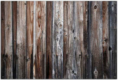 Wallario Sichtschutzzaunmatten Alte Holzwand - Holzplanken in grau und braun