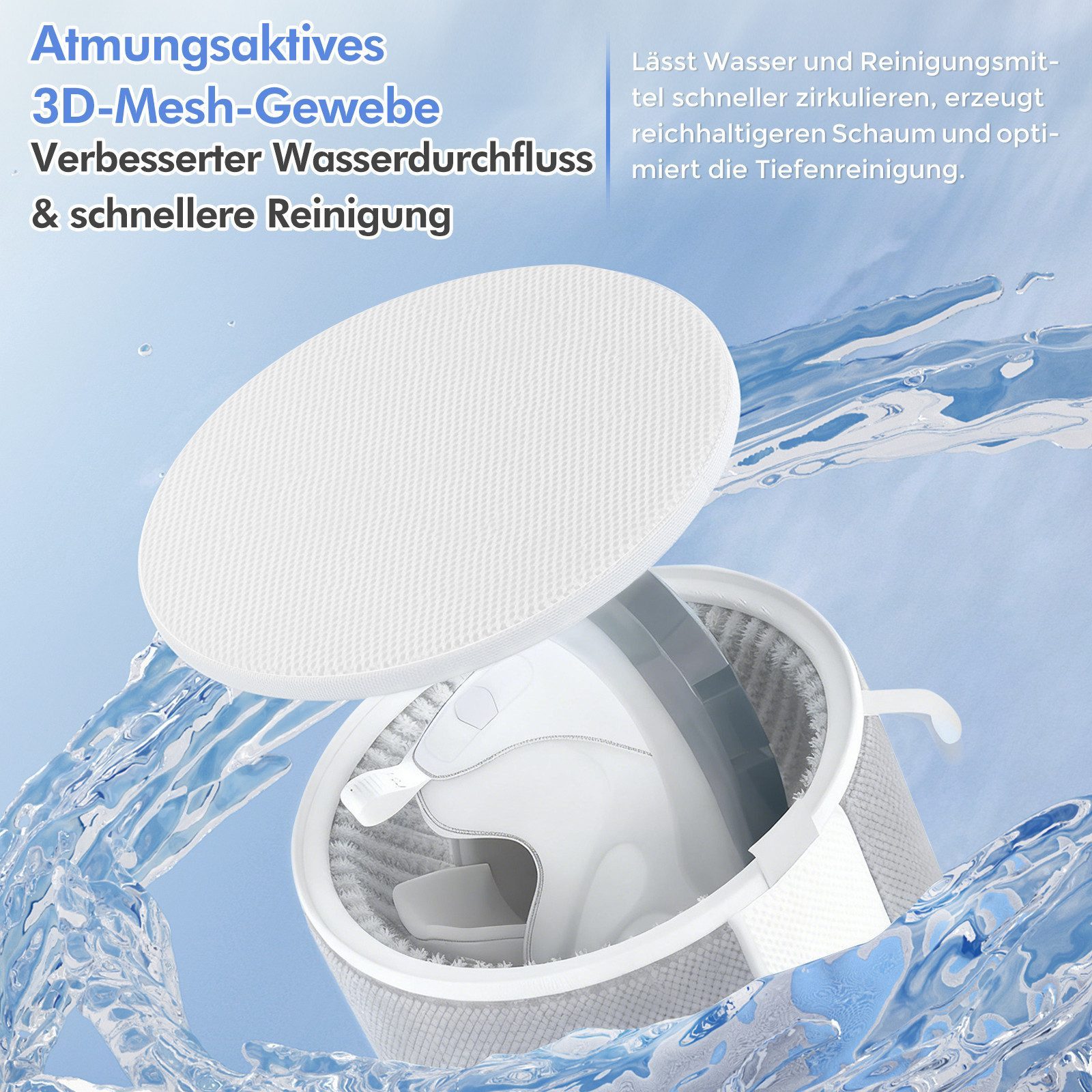 Teletrogy Wäschenetz Schuhwaschbeutel Waschmaschine, 2Pcs 3D-Net Wäschesack Schuhe,(1-St), Schuhbeutel für Waschmaschine mit Verstecktem Reißverschluss, Max EU4 – Bild 4 von 5