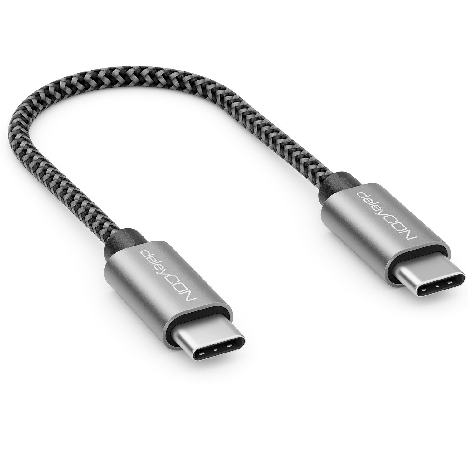 deleyCON deleyCON 0,15m USB C Kabel PD3.0 60W Schnellladekabel 15cm USB-C USB-Kabel