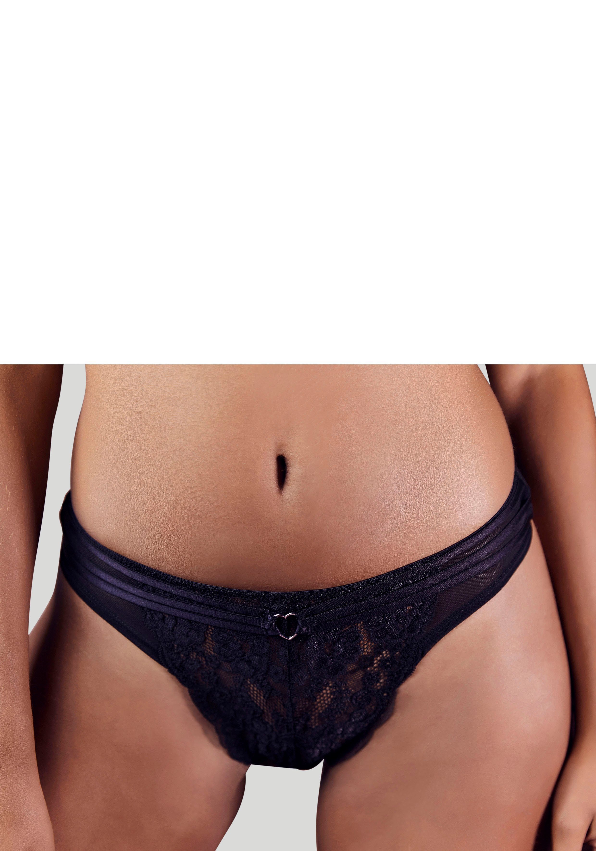 Vivance by Lascana Stringpanty Francesca mit feinem Herzaccessoire